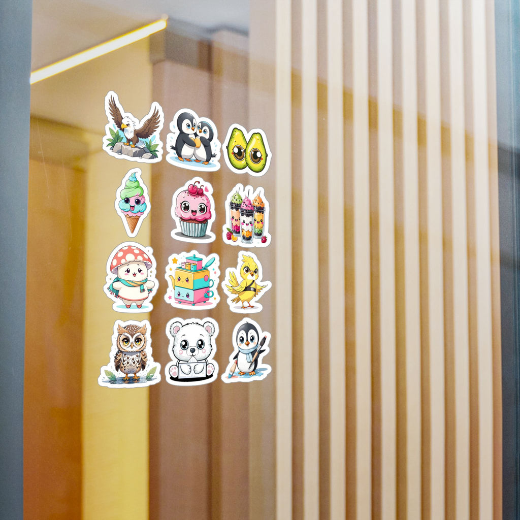 Kawaii Stickers Sheet 238 — 12 Kiss-Cut Vinyl Decals