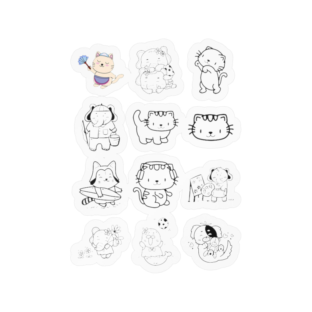 Kawaii Classics Sheet 01 — 12 Kiss-Cut Vinyl Decals