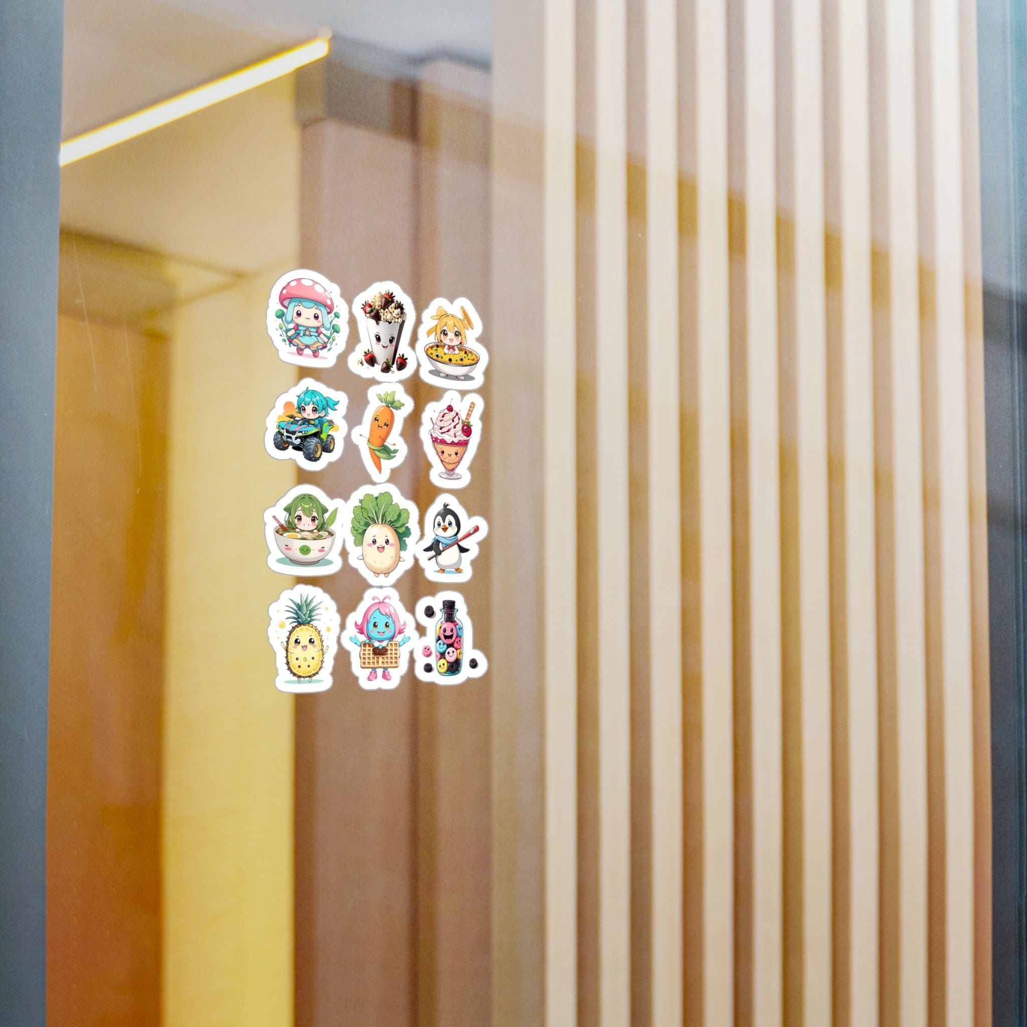 Kawaii Stickers Sheet 38 — 12 Kiss-Cut Vinyl Decals