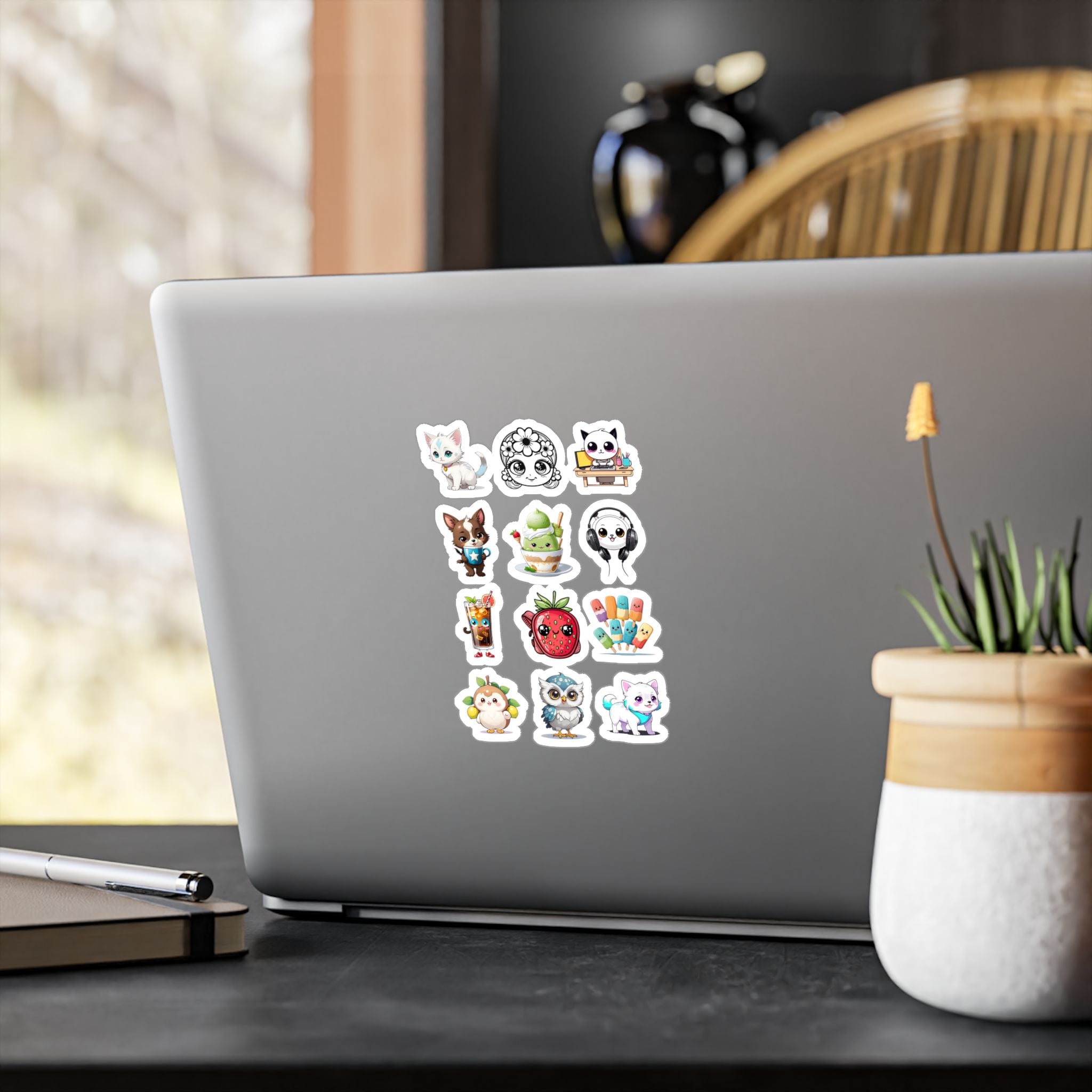 Kawaii Stickers Sheet 115 — 12 Kiss-Cut Vinyl Decals