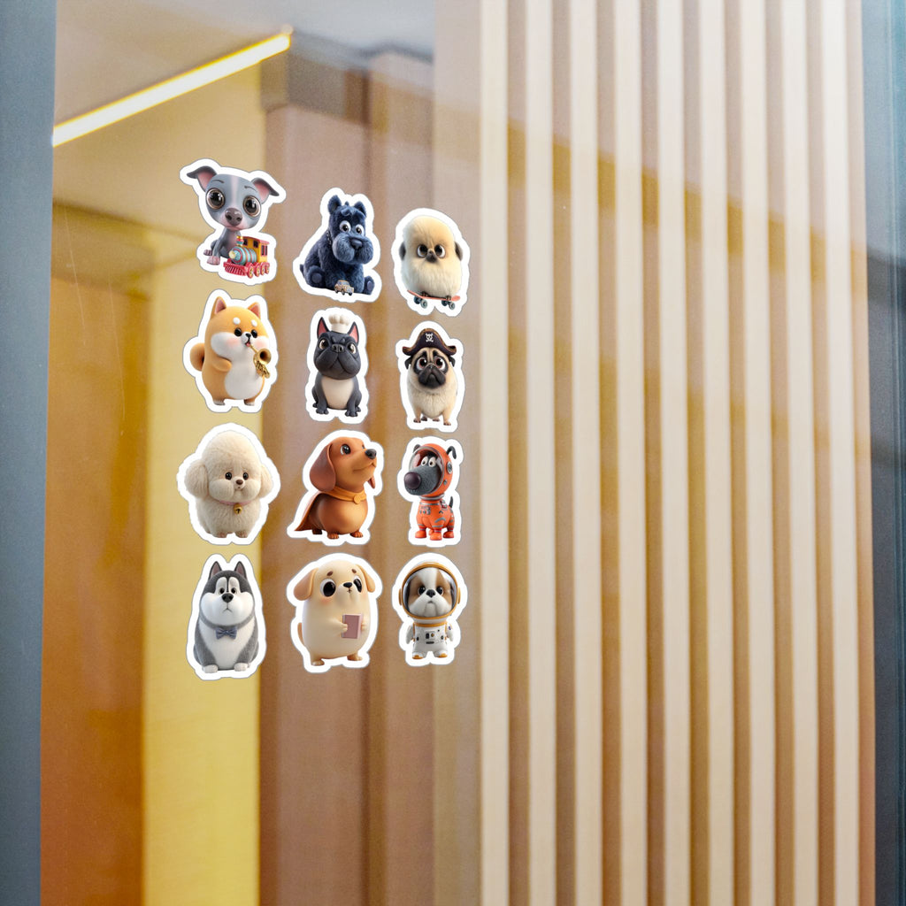 Kawaii Dogs Sheet 13 — 12 Kiss-Cut Vinyl Decals