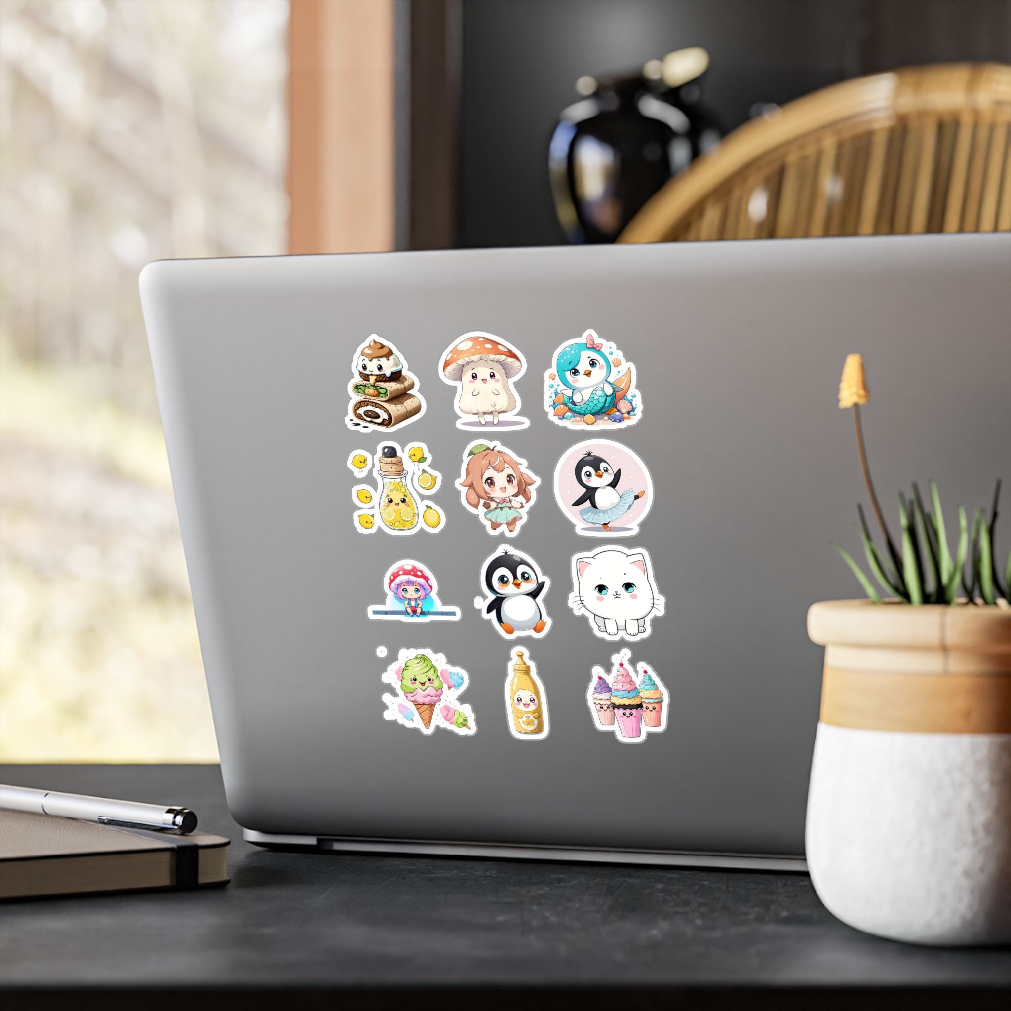 Kawaii Stickers Sheet 109 — 12 Kiss-Cut Vinyl Decals