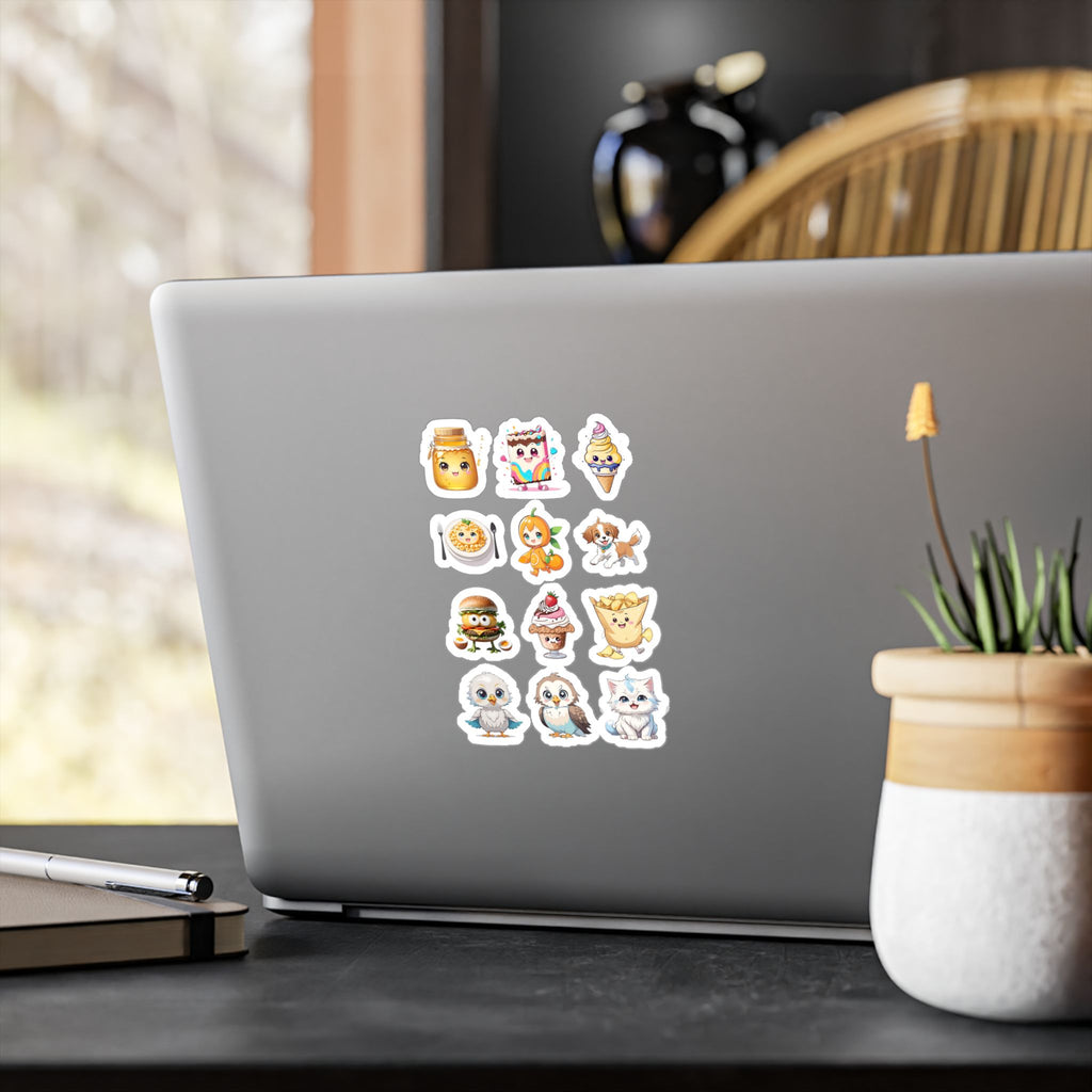 Kawaii Stickers Sheet 05 — 12 Kiss-Cut Vinyl Decals