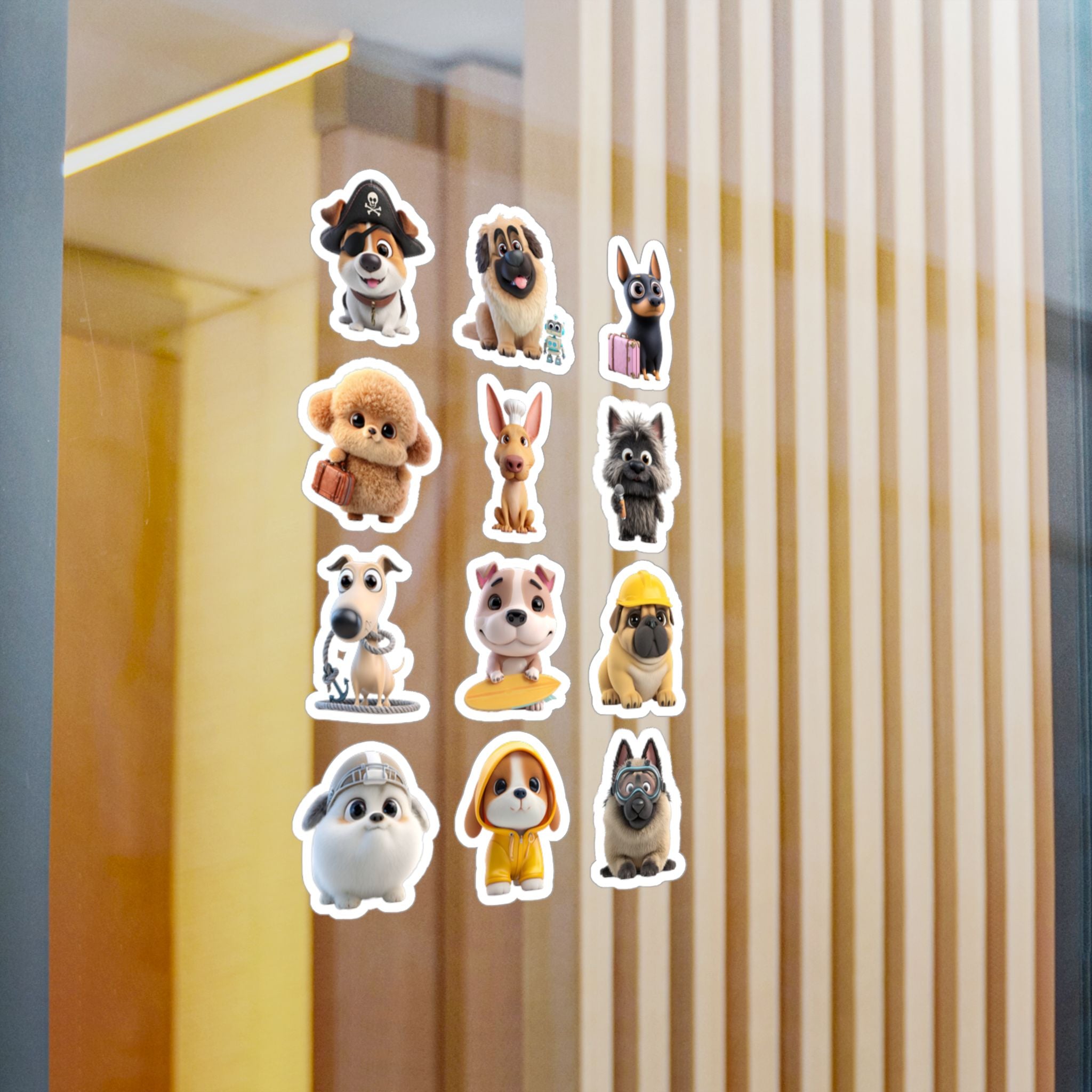 Kawaii Dogs Sheet 05 — 12 Kiss-Cut Vinyl Decals