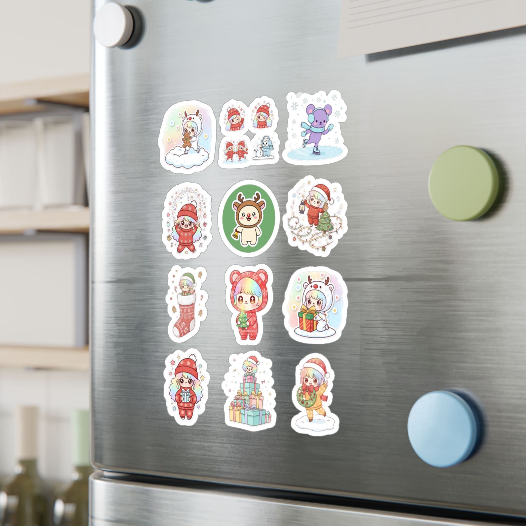 Christmas Monsters Sheet 18 — 12 Kiss-Cut Vinyl Decals