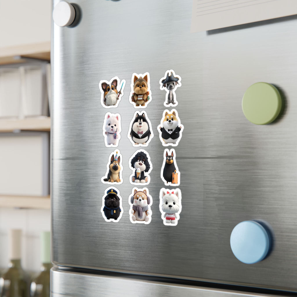 Kawaii Dogs Sheet 07 — 12 Kiss-Cut Vinyl Decals