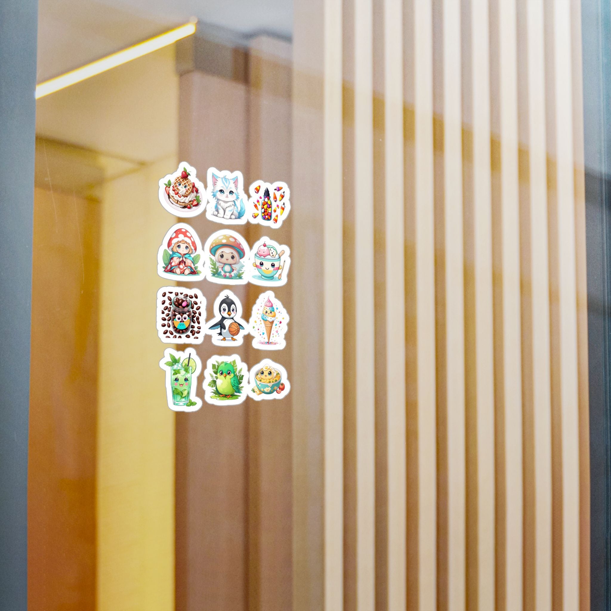 Kawaii Stickers Sheet 133 — 12 Kiss-Cut Vinyl Decals