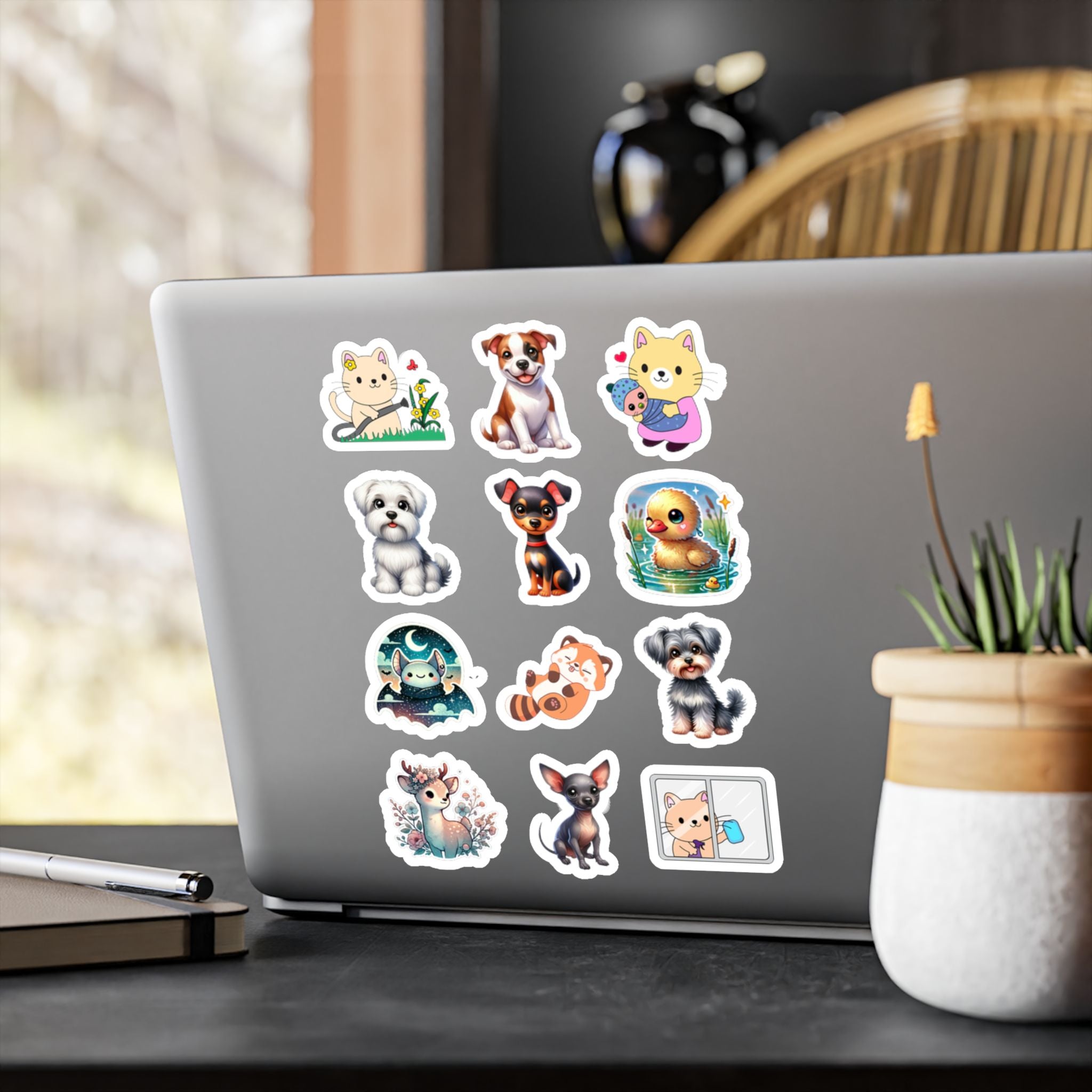 Cute Kawaii Sheet 05 — 12 Kiss-Cut Vinyl Decals