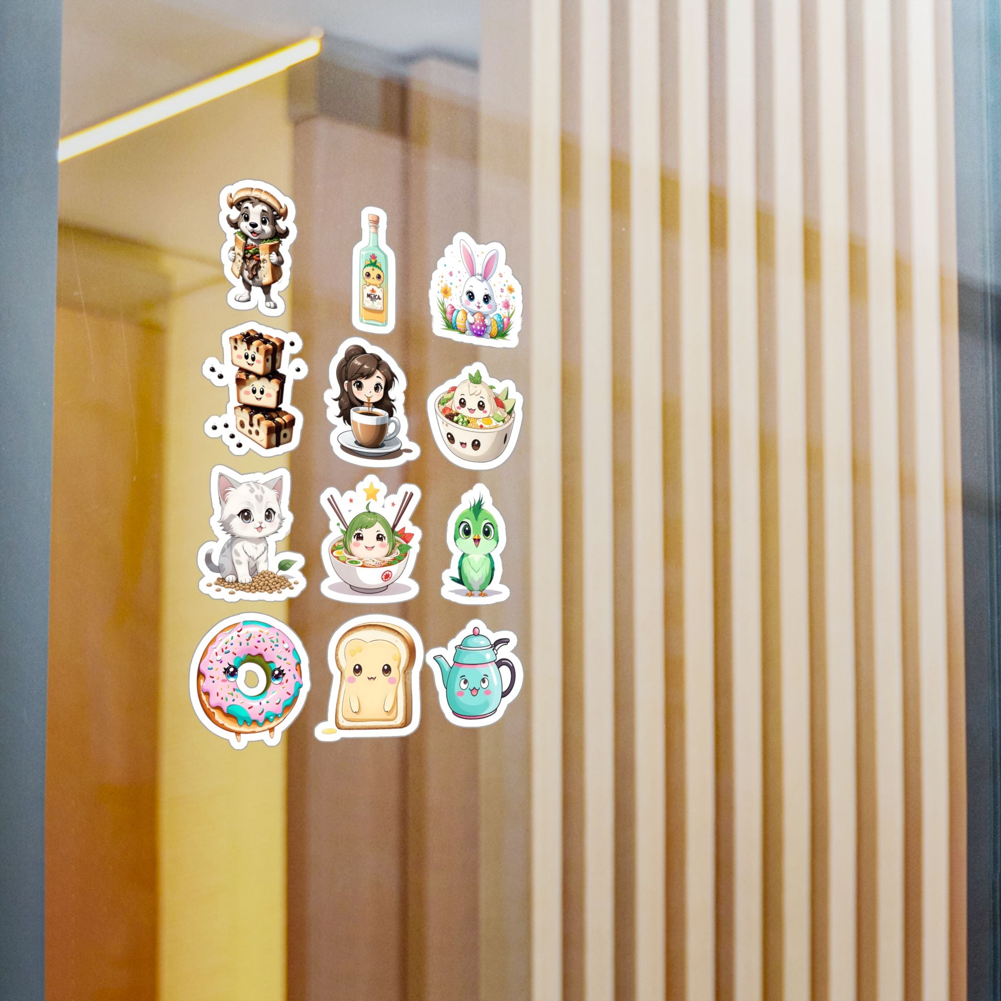 Kawaii Stickers Sheet 141 — 12 Kiss-Cut Vinyl Decals