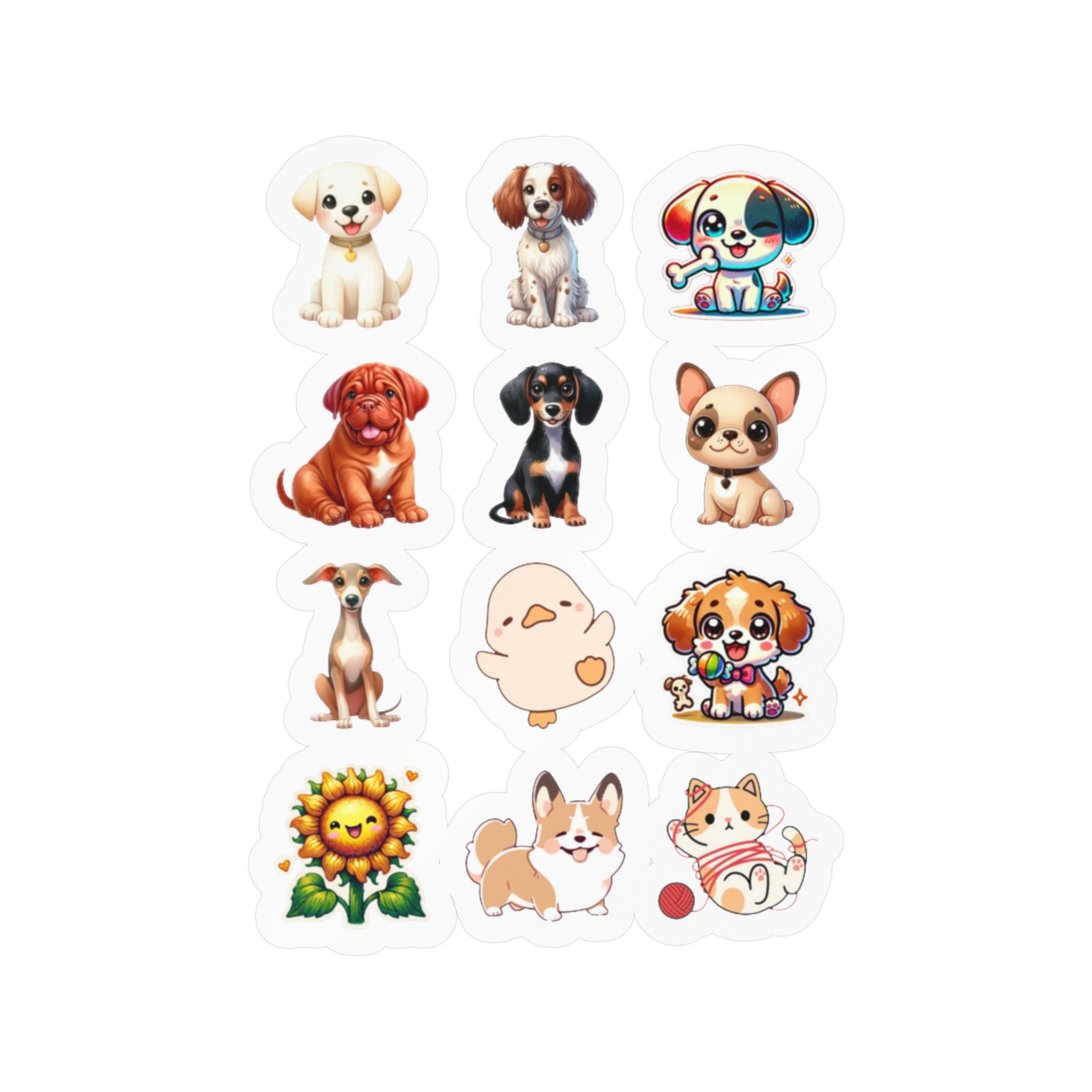 Cute Kawaii Sheet 20 — 12 Kiss-Cut Vinyl Decals
