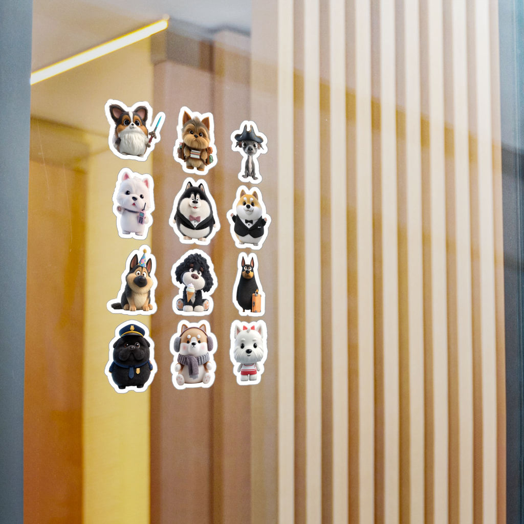 Kawaii Dogs Sheet 07 — 12 Kiss-Cut Vinyl Decals