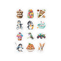 Kawaii Stickers Sheet 33 — 12 Kiss-Cut Vinyl Decals