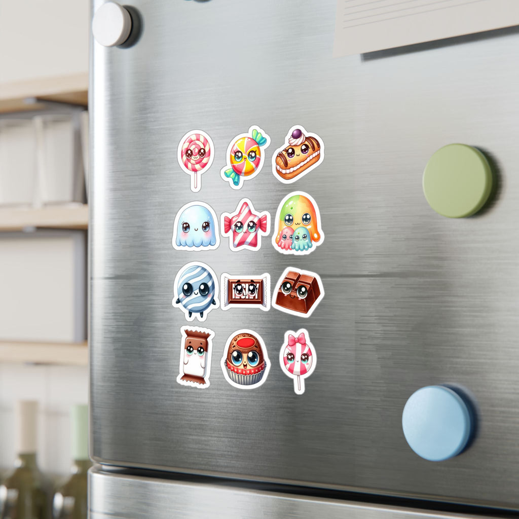Kawaii Candy Sheet 01 — 12 Kiss-Cut Vinyl Decals