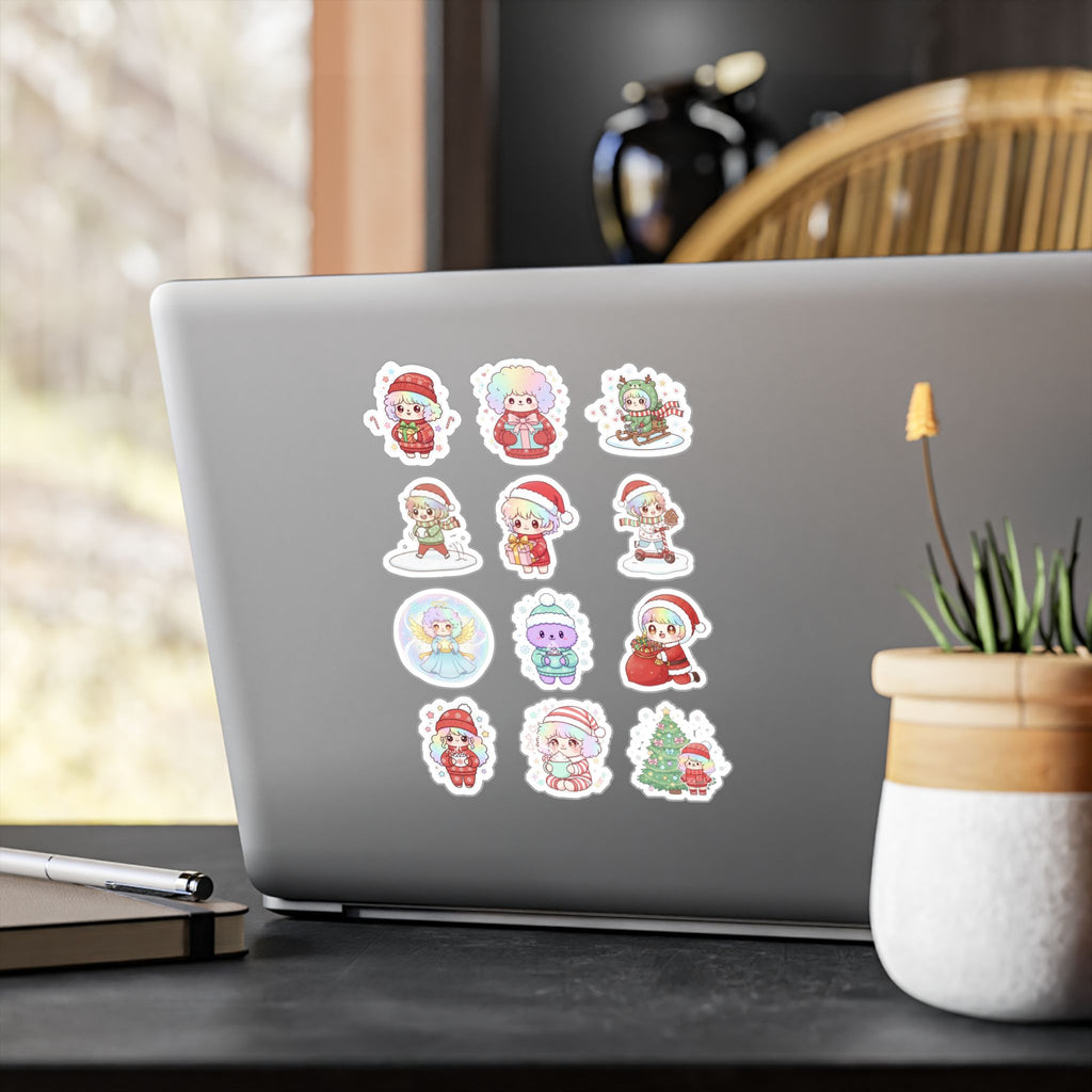 Christmas Monsters Sheet 10 — 12 Kiss-Cut Vinyl Decals