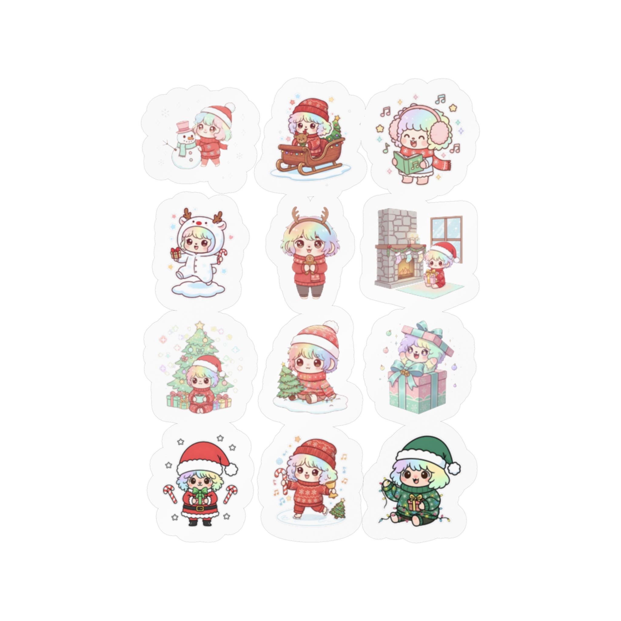 Christmas Monsters Sheet 09 — 12 Kiss-Cut Vinyl Decals