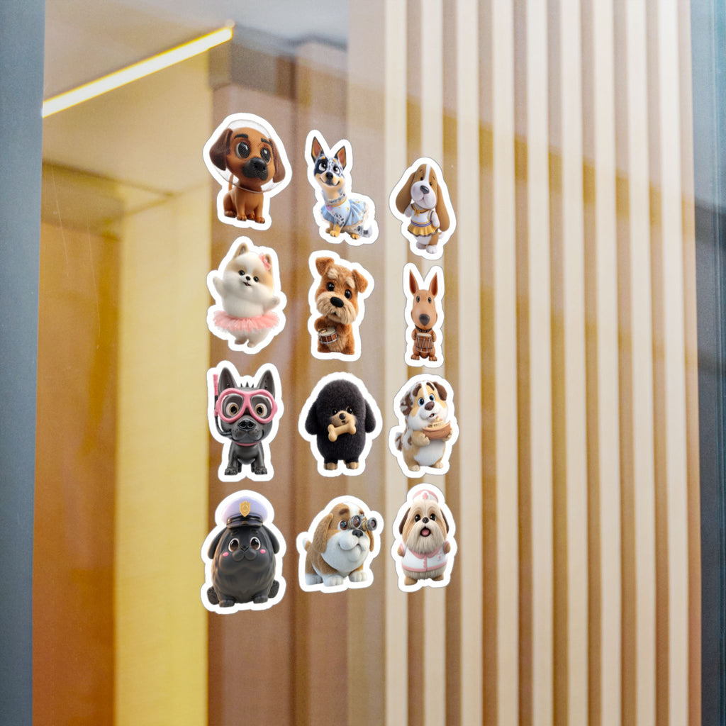 Kawaii Dogs Sheet 02 — 12 Kiss-Cut Vinyl Decals