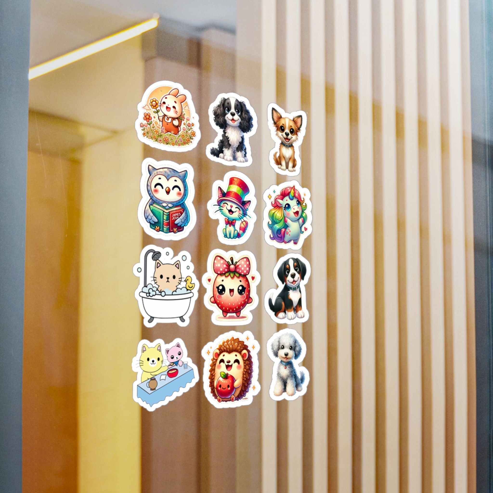 Cute Kawaii Sheet 08 — 12 Kiss-Cut Vinyl Decals