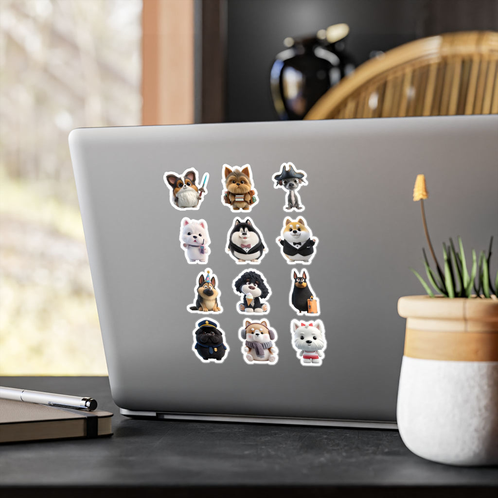 Kawaii Dogs Sheet 07 — 12 Kiss-Cut Vinyl Decals
