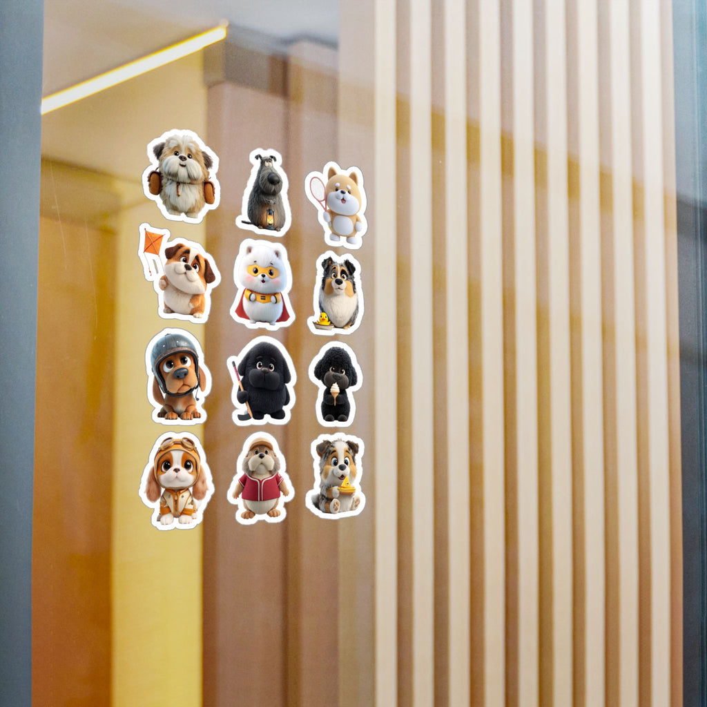 Kawaii Dogs Sheet 01 — 12 Kiss-Cut Vinyl Decals