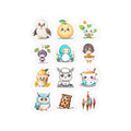 Kawaii Stickers Sheet 142 — 12 Kiss-Cut Vinyl Decals