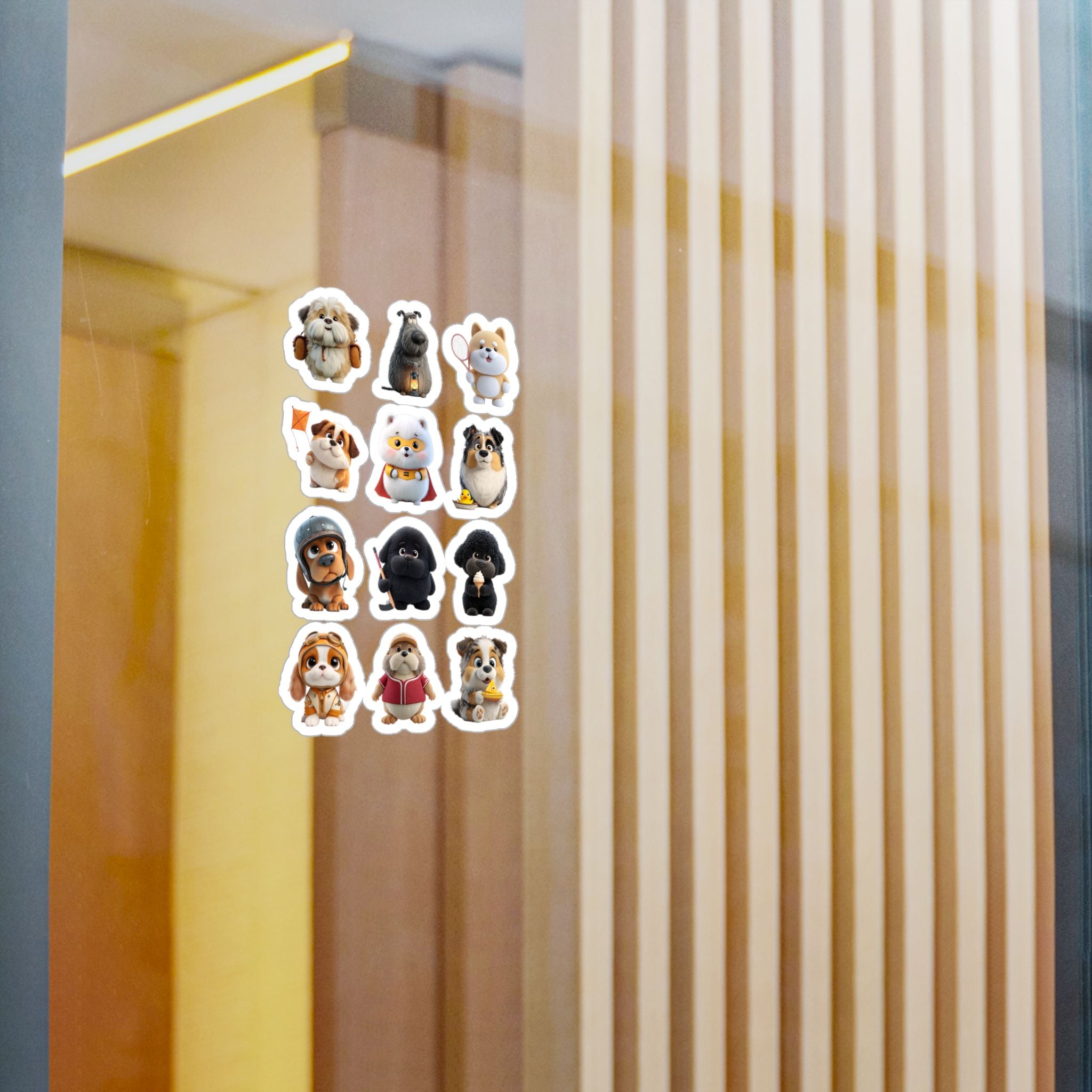 Kawaii Dogs Sheet 01 — 12 Kiss-Cut Vinyl Decals
