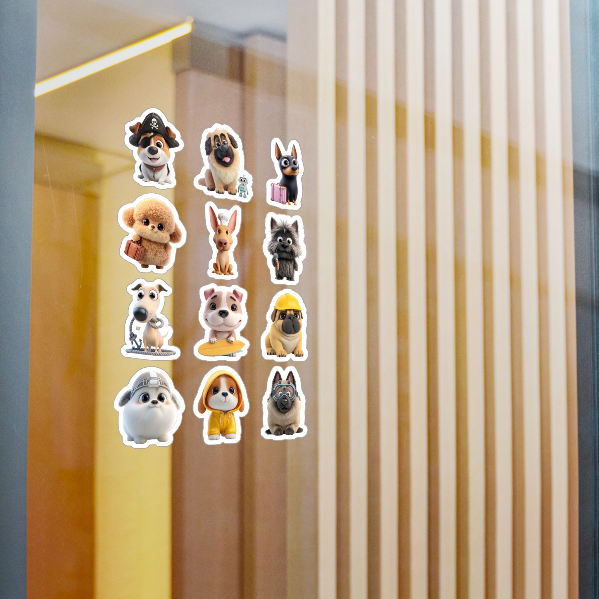 Kawaii Dogs Sheet 05 — 12 Kiss-Cut Vinyl Decals
