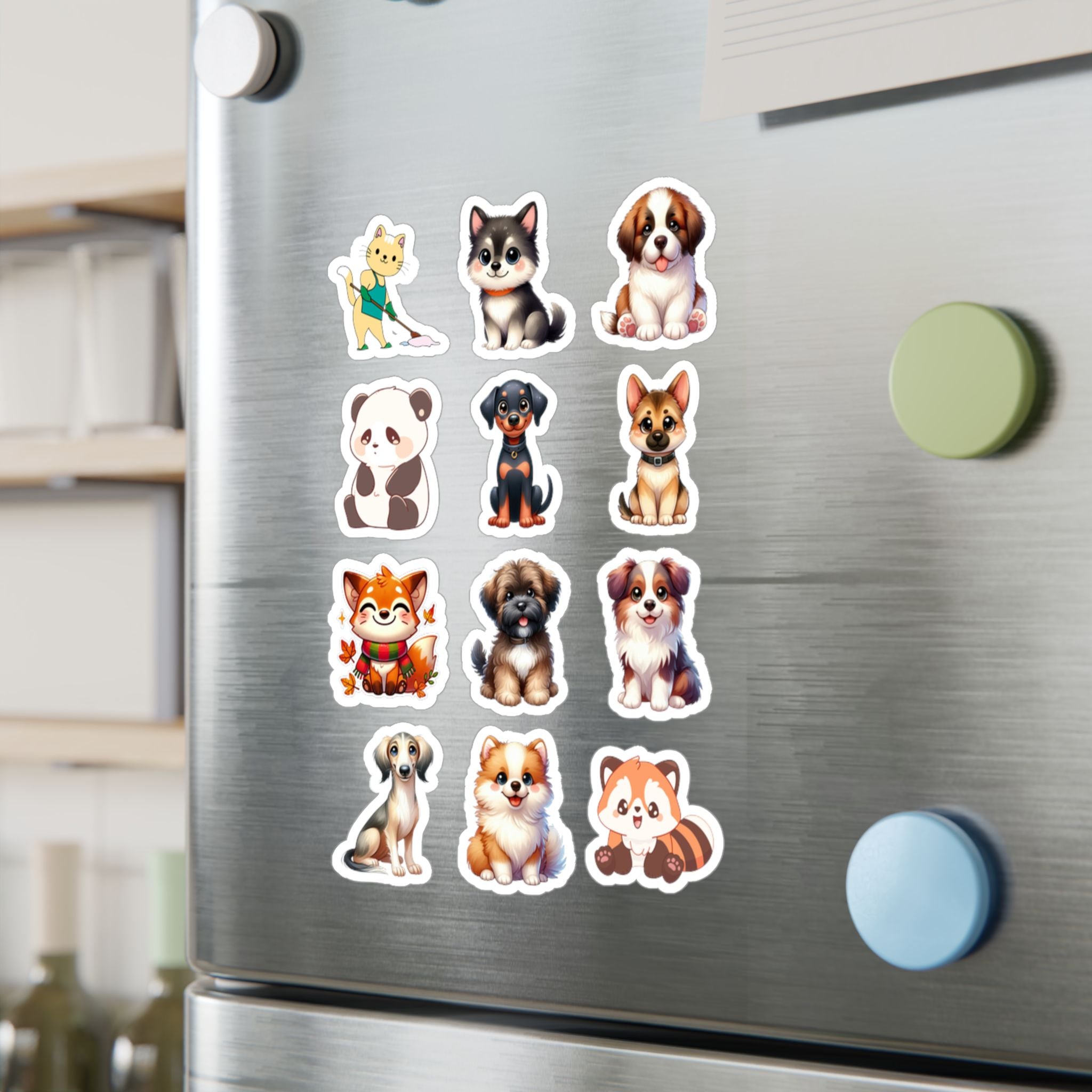 Cute Kawaii Sheet 02 — 12 Kiss-Cut Vinyl Decals