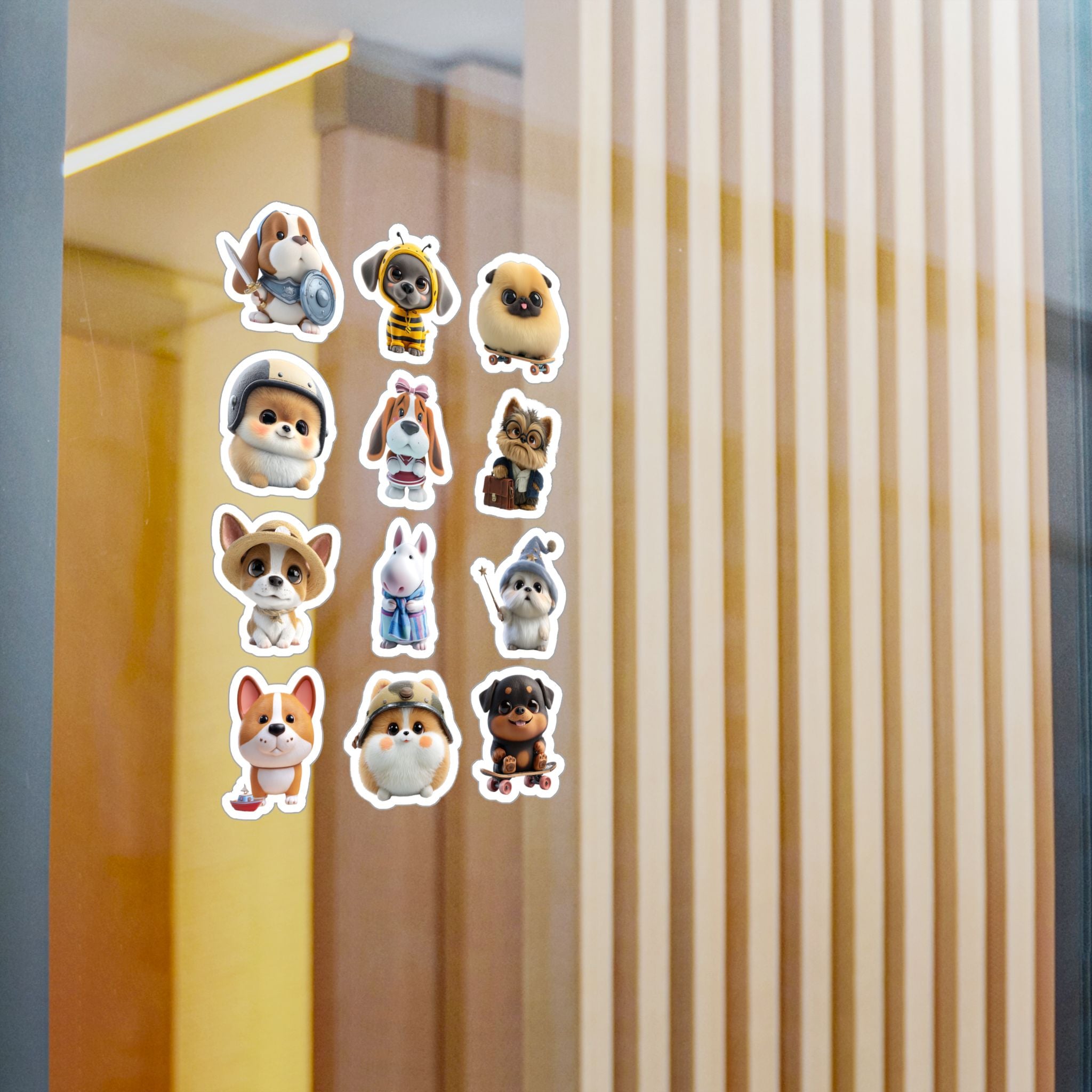 Kawaii Dogs Sheet 03 — 12 Kiss-Cut Vinyl Decals