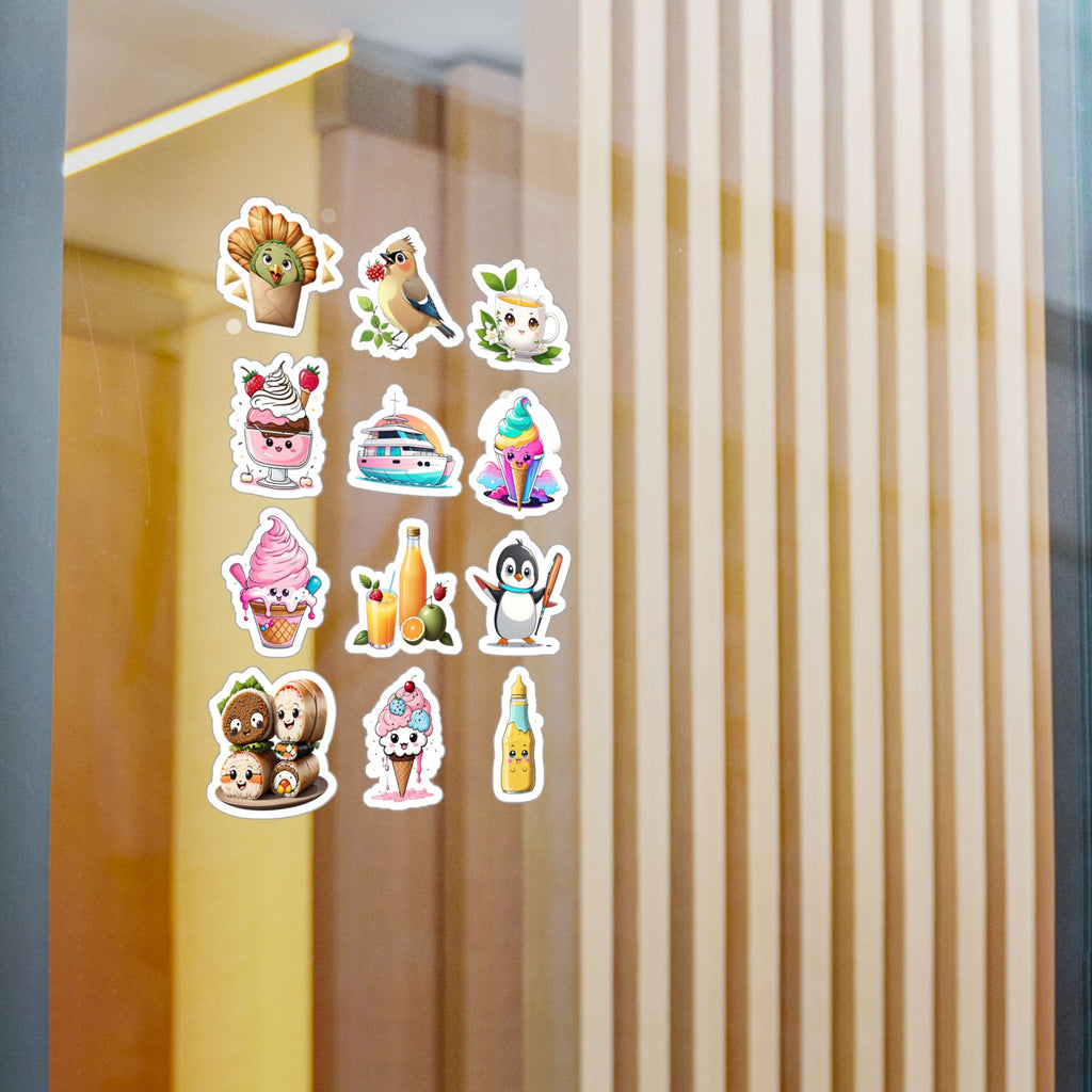 Kawaii Stickers Sheet 119 — 12 Kiss-Cut Vinyl Decals