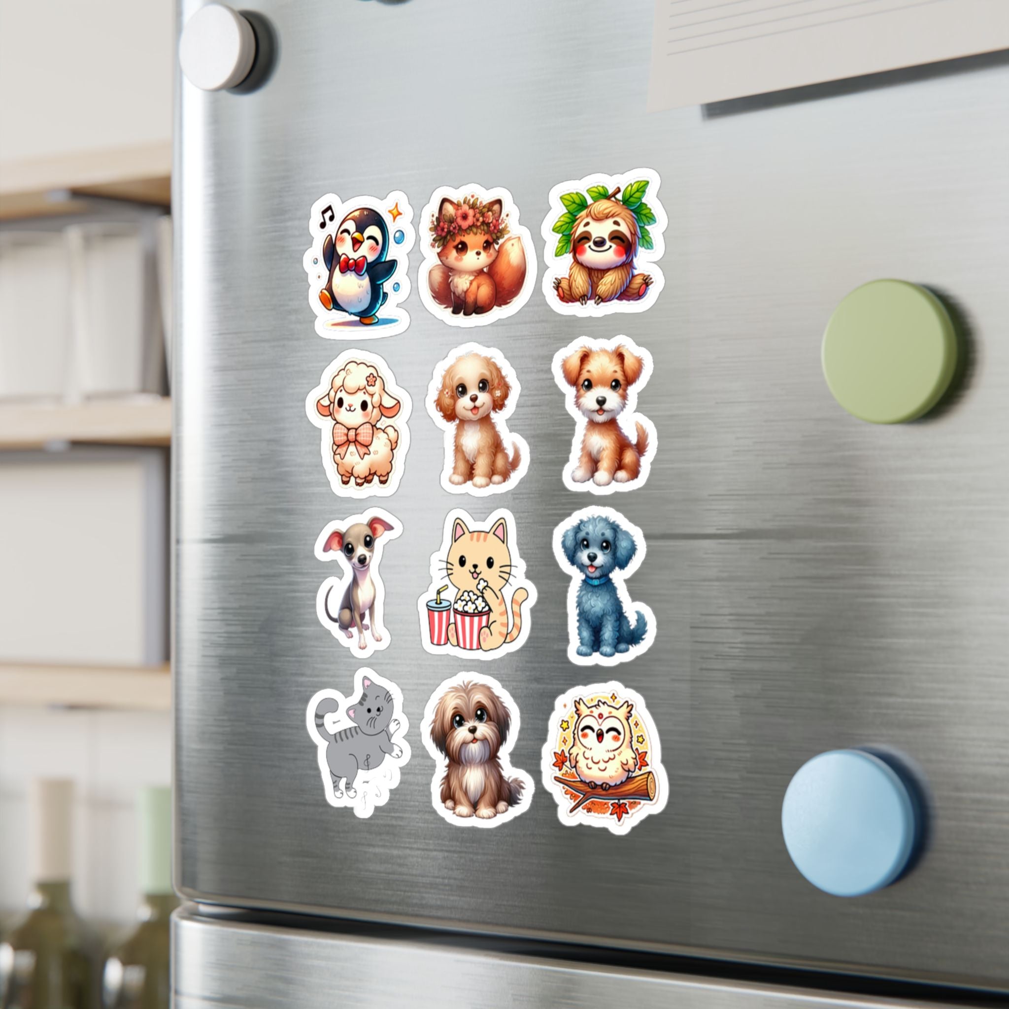 Cute Kawaii Sheet 18 — 12 Kiss-Cut Vinyl Decals
