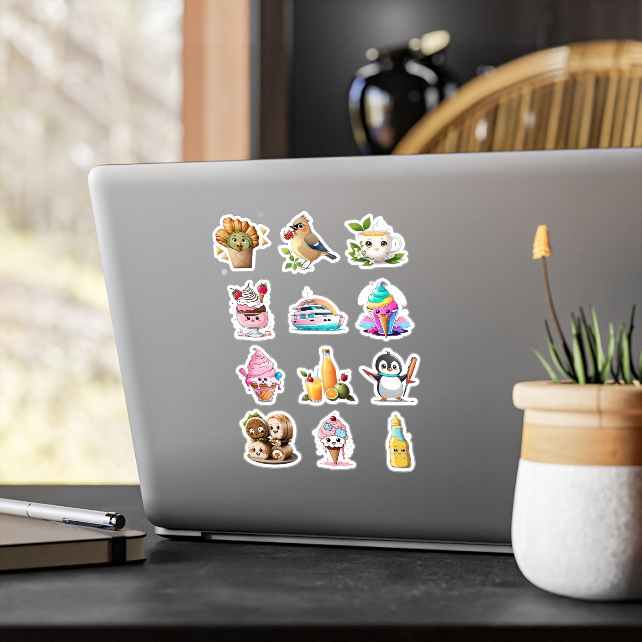 Kawaii Stickers Sheet 119 — 12 Kiss-Cut Vinyl Decals