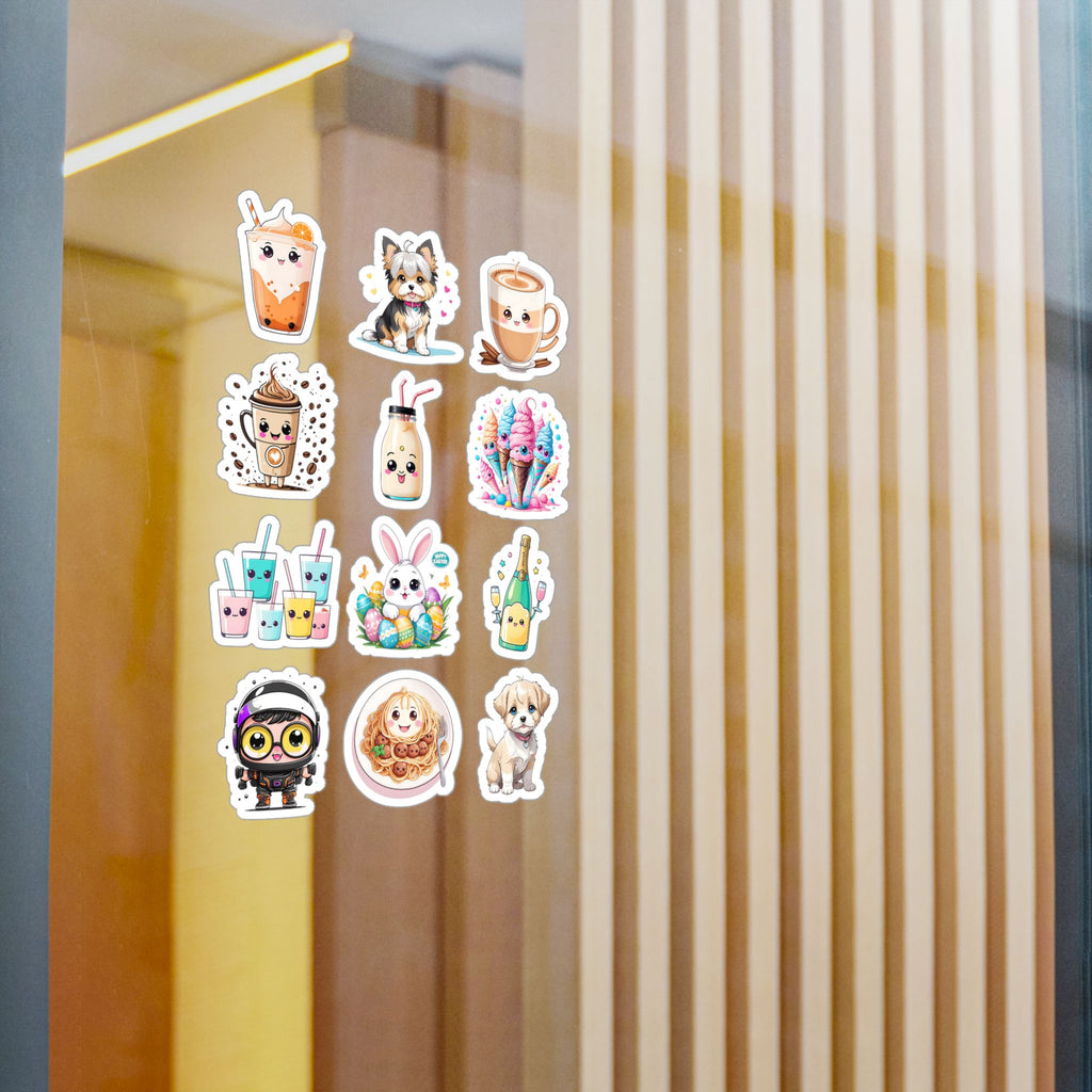 Kawaii Stickers Sheet 104 — 12 Kiss-Cut Vinyl Decals