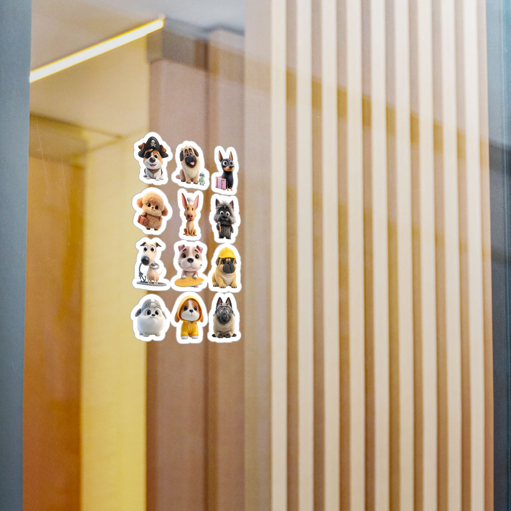 Kawaii Dogs Sheet 05 — 12 Kiss-Cut Vinyl Decals