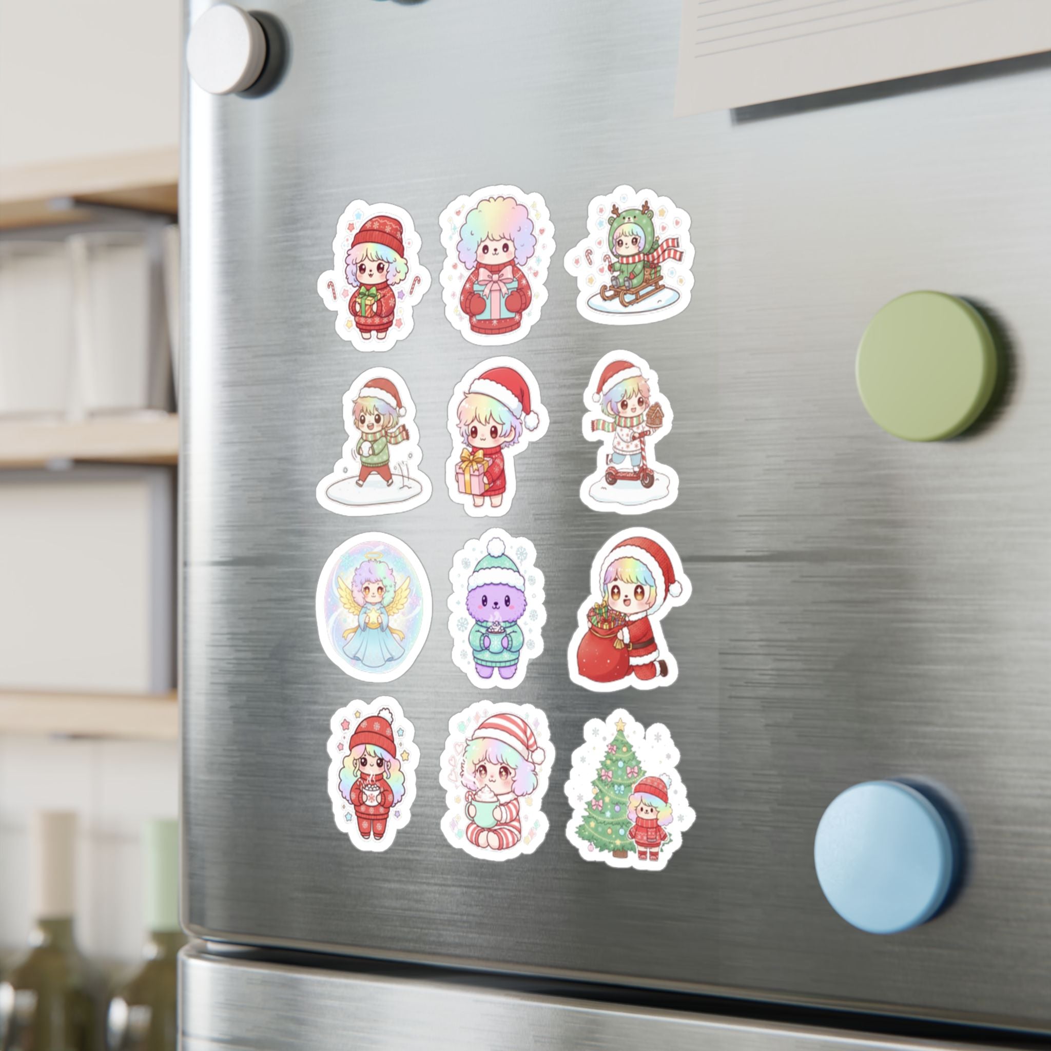 Christmas Monsters Sheet 10 — 12 Kiss-Cut Vinyl Decals