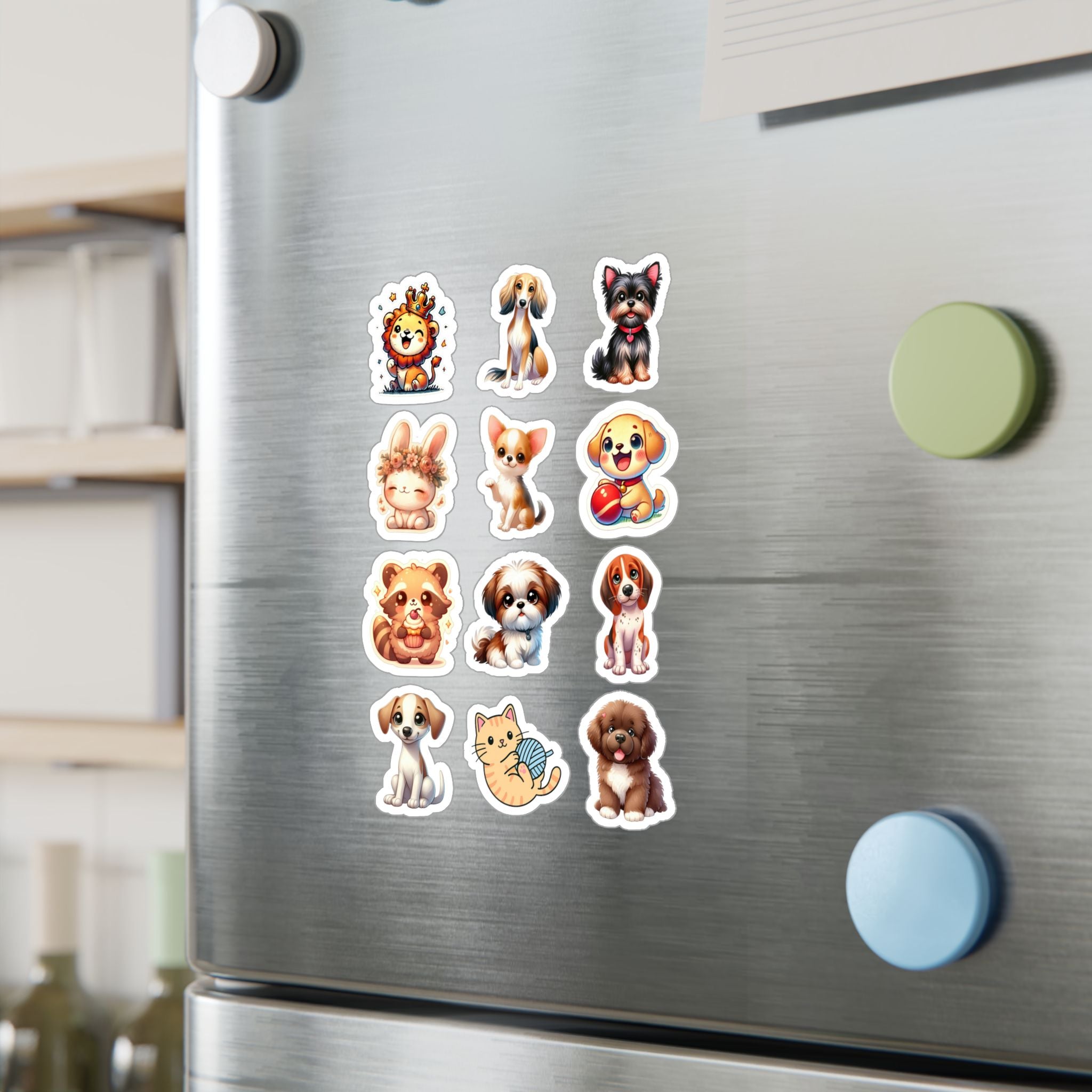 Cute Kawaii Sheet 15 — 12 Kiss-Cut Vinyl Decals