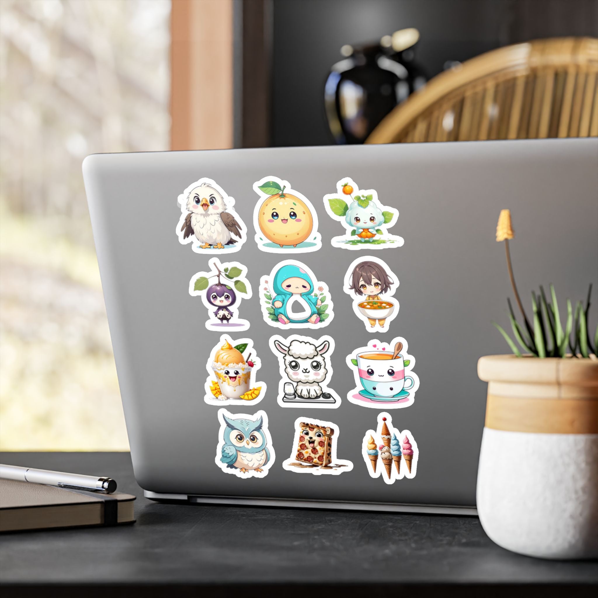 Kawaii Stickers Sheet 142 — 12 Kiss-Cut Vinyl Decals