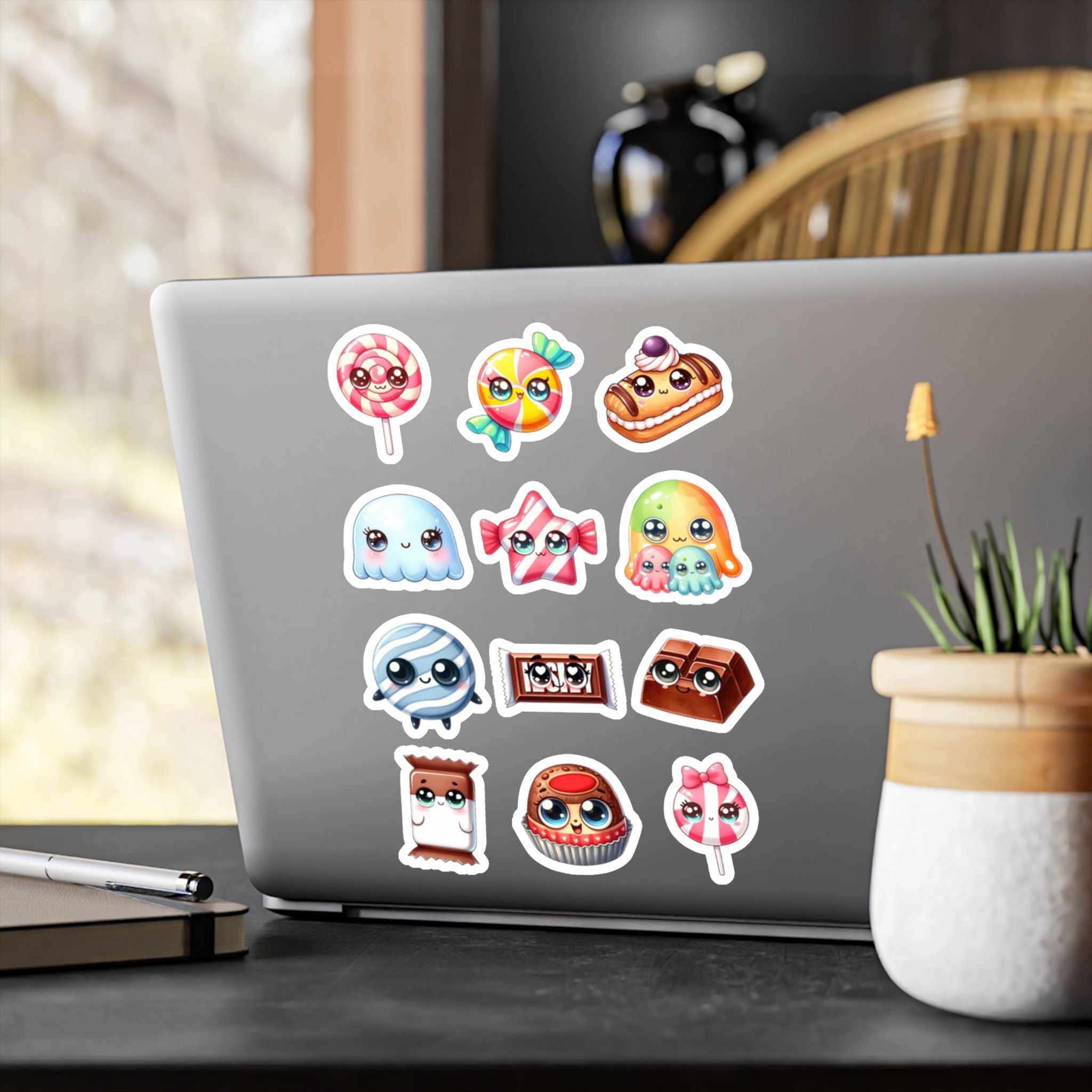 Kawaii Candy Sheet 01 — 12 Kiss-Cut Vinyl Decals