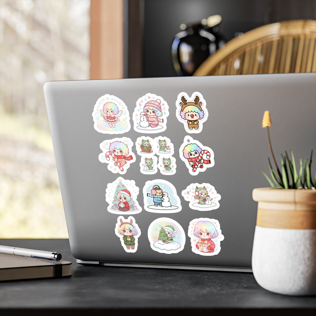 Christmas Monsters Sheet 01 — 12 Kiss-Cut Vinyl Decals