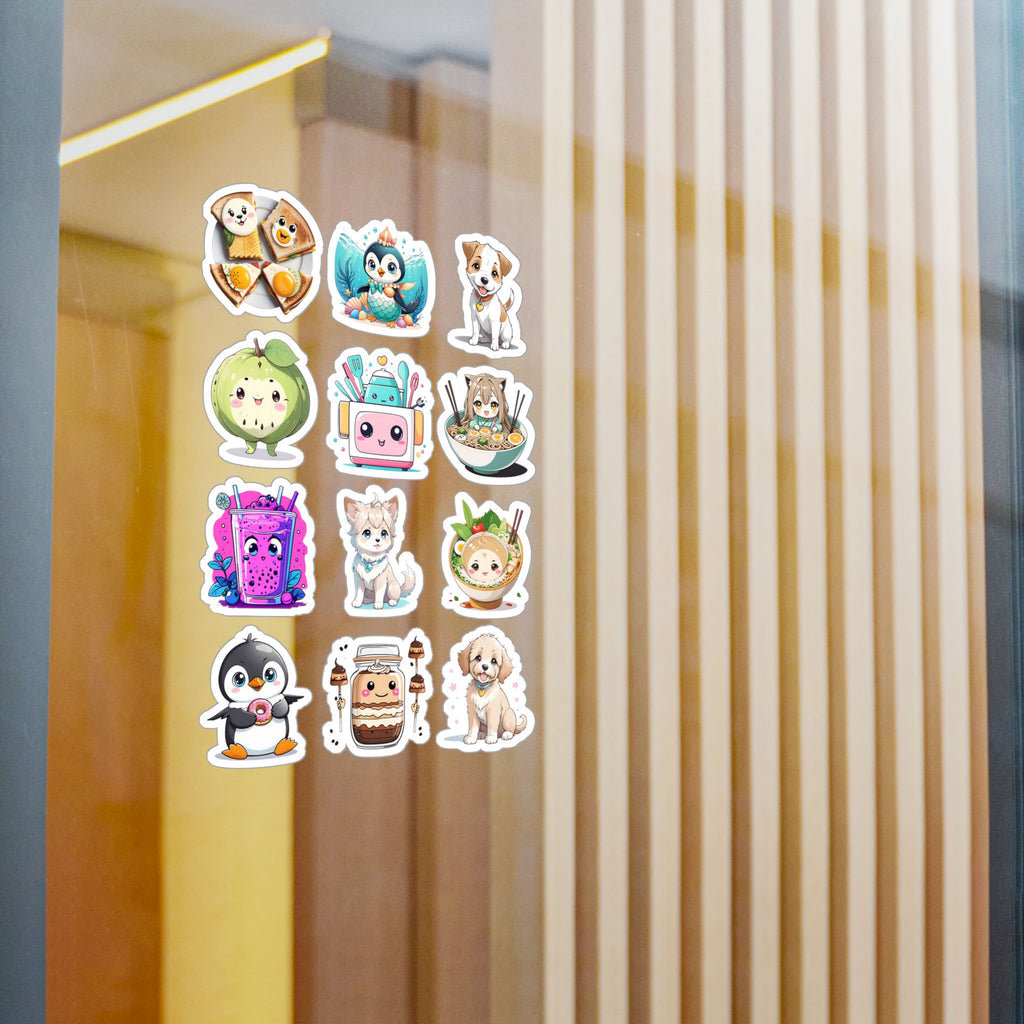 Kawaii Stickers Sheet 118 — 12 Kiss-Cut Vinyl Decals