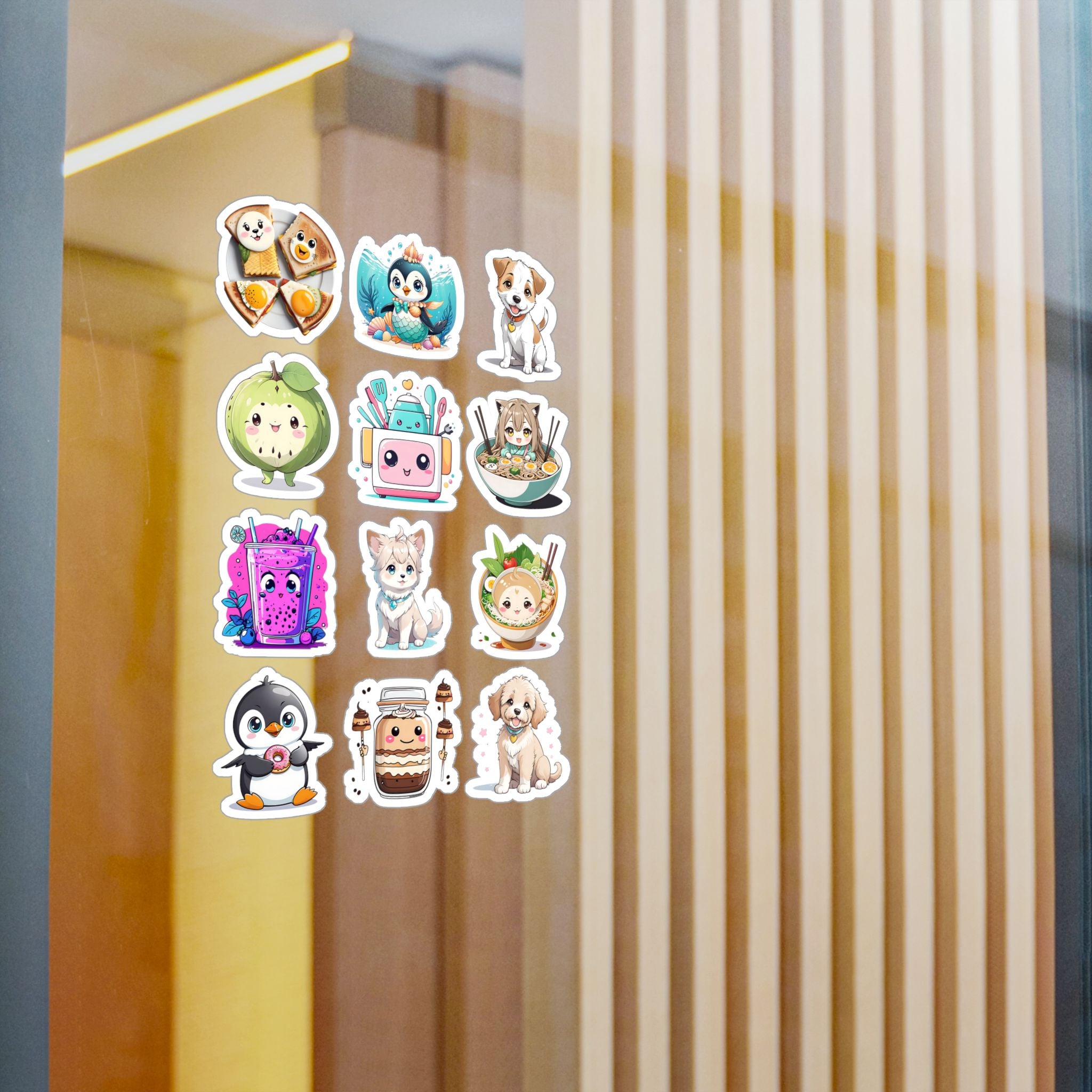 Kawaii Stickers Sheet 118 — 12 Kiss-Cut Vinyl Decals