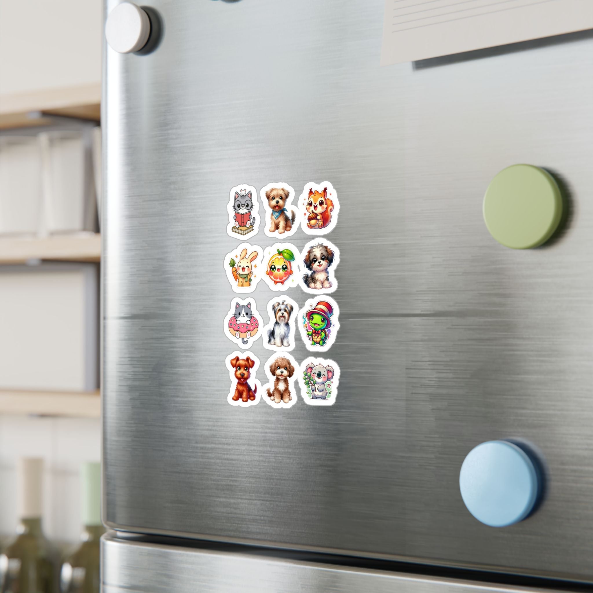 Cute Kawaii Sheet 21 — 12 Kiss-Cut Vinyl Decals