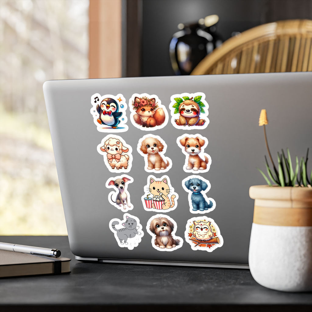 Cute Kawaii Sheet 18 — 12 Kiss-Cut Vinyl Decals
