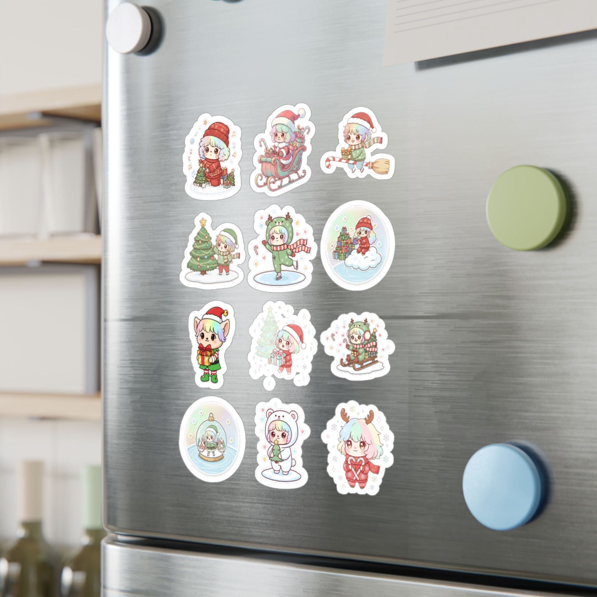 Christmas Monsters Sheet 04 — 12 Kiss-Cut Vinyl Decals