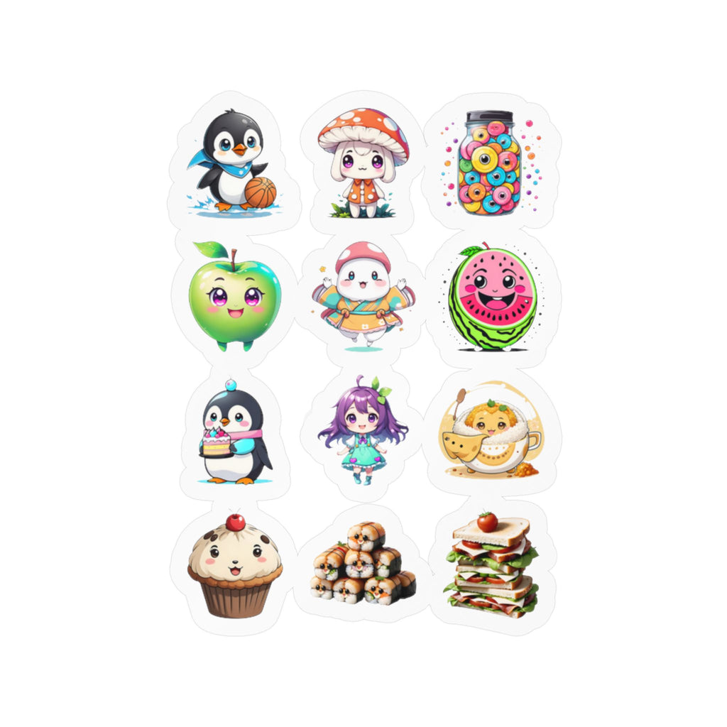 Kawaii Stickers Sheet 161 — 12 Kiss-Cut Vinyl Decals