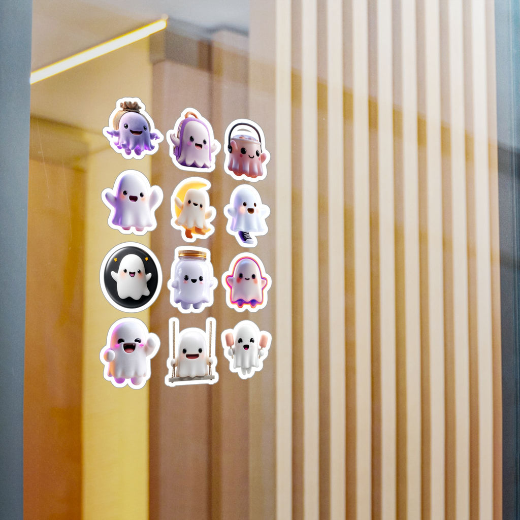 Kawaii Ghosts Sheet 05 — 12 Kiss-Cut Vinyl Decals
