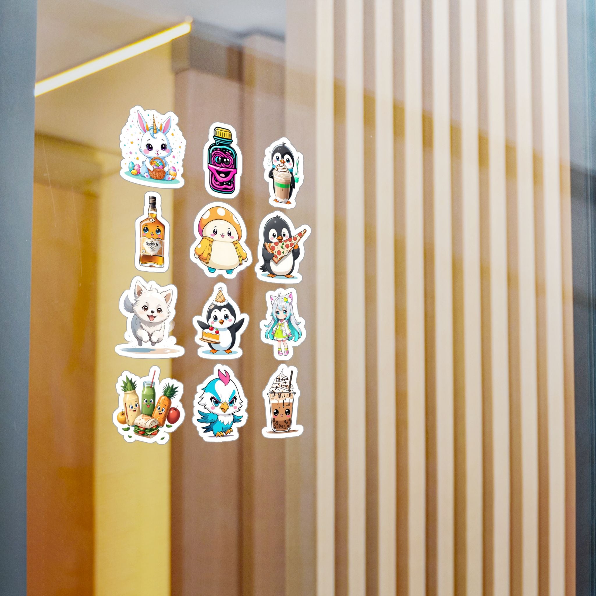Kawaii Stickers Sheet 49 — 12 Kiss-Cut Vinyl Decals
