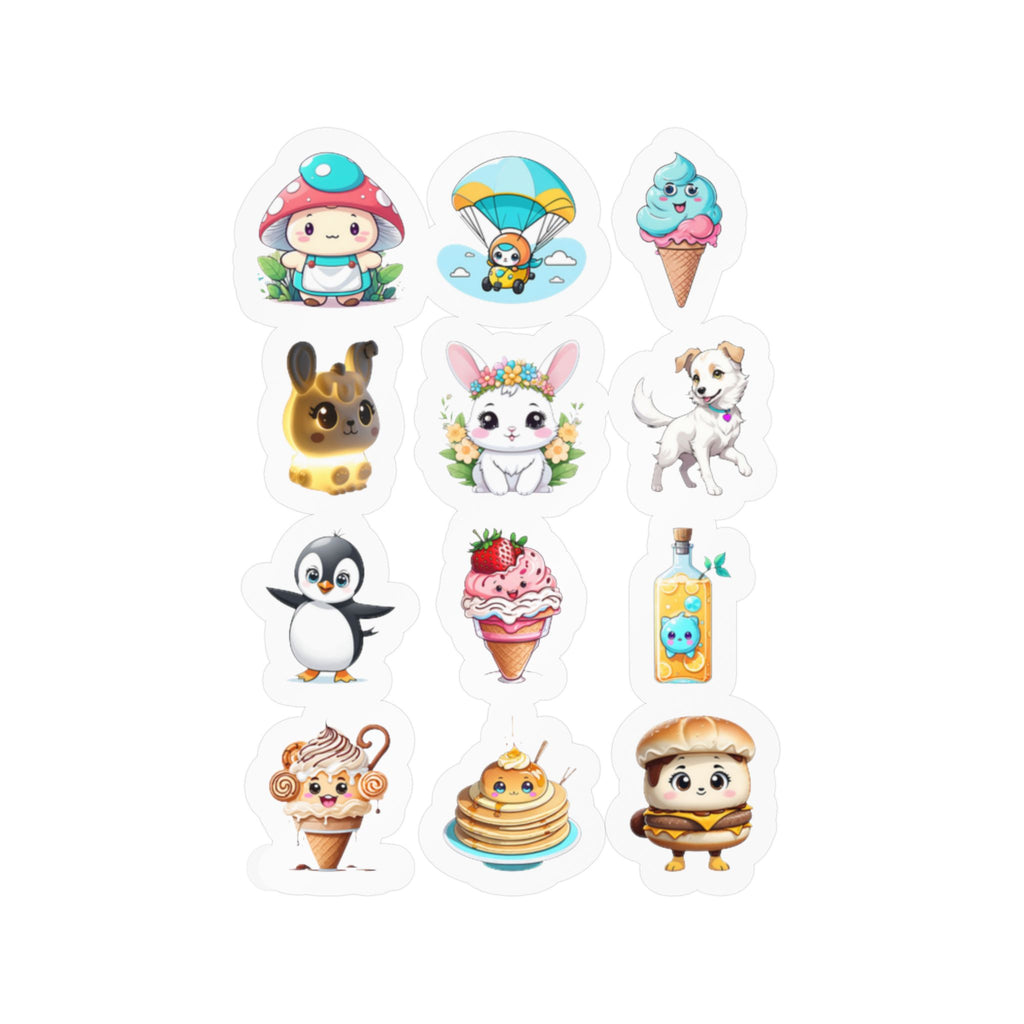 Kawaii Stickers Sheet 153 — 12 Kiss-Cut Vinyl Decals