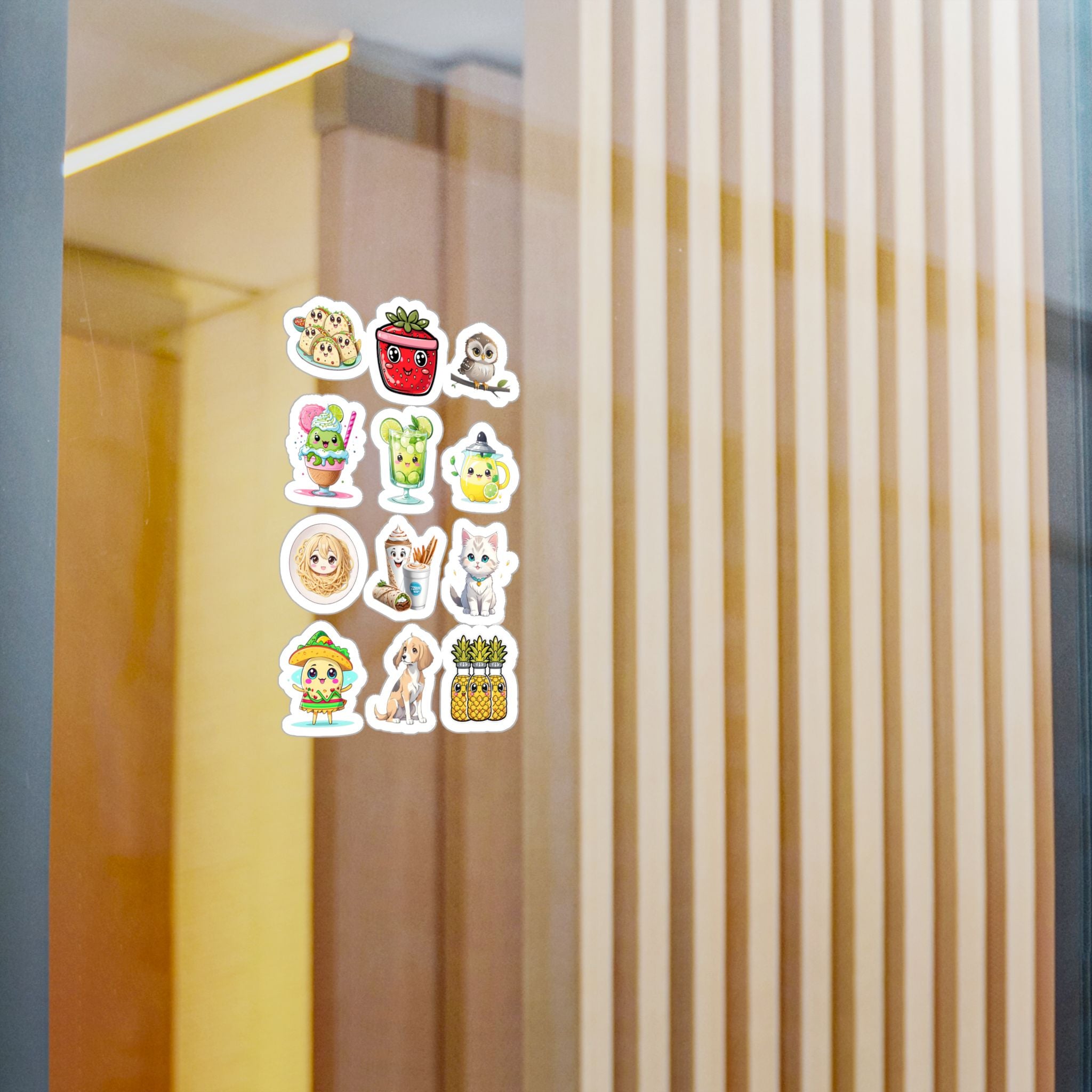 Kawaii Stickers Sheet 264 — 12 Kiss-Cut Vinyl Decals