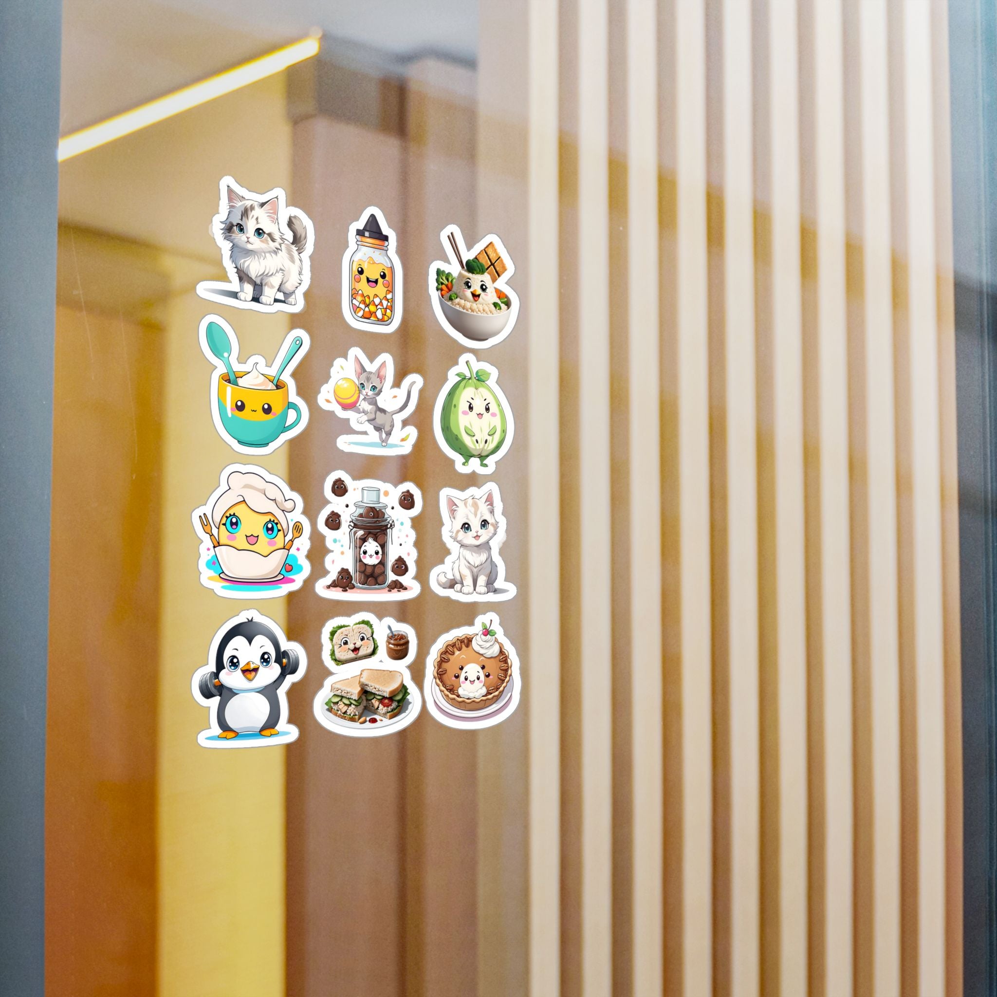 Kawaii Stickers Sheet 136 — 12 Kiss-Cut Vinyl Decals