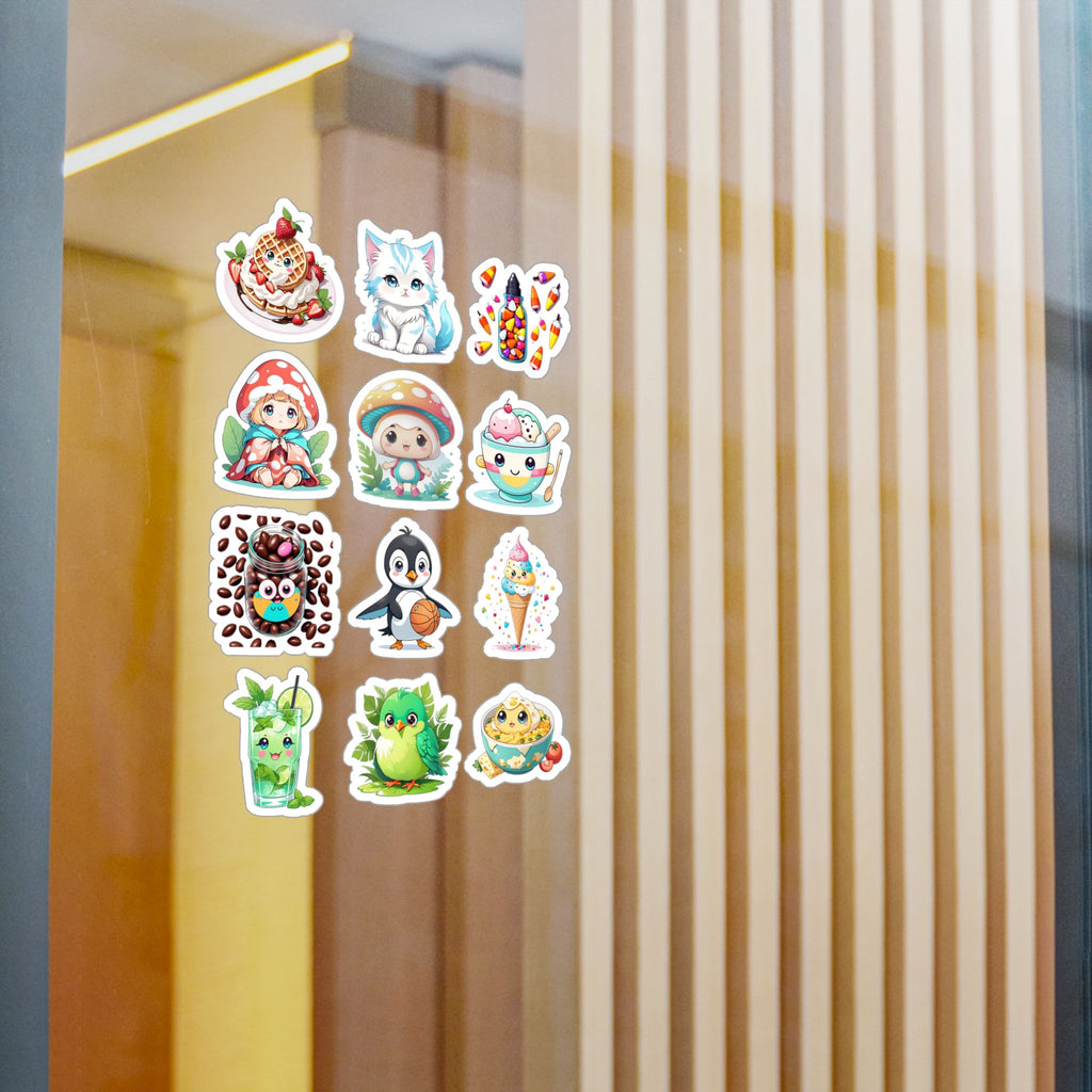 Kawaii Stickers Sheet 133 — 12 Kiss-Cut Vinyl Decals